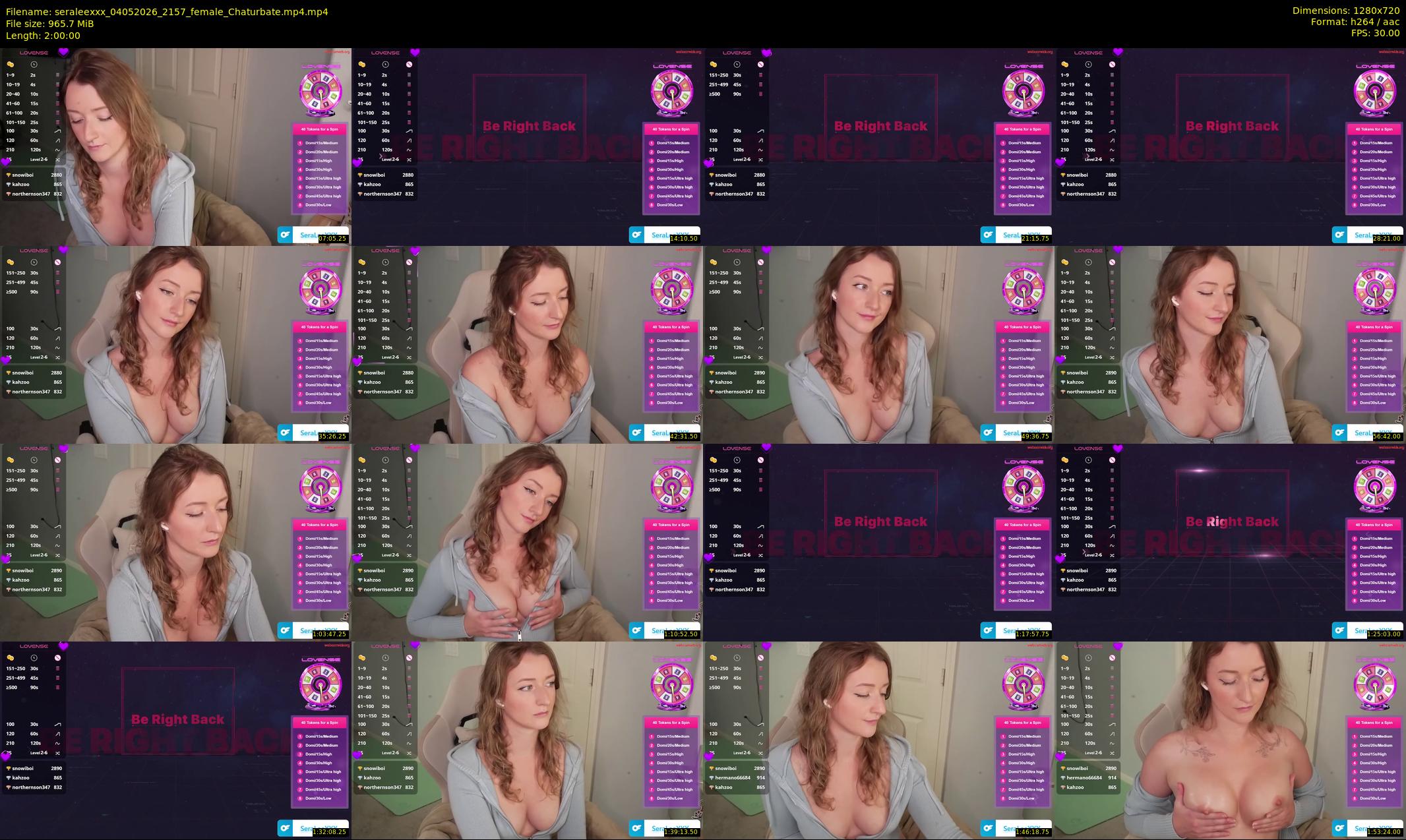 seraleexxx — 120 minute Chaturbate female cam show recording, 720p, May 4, 2026