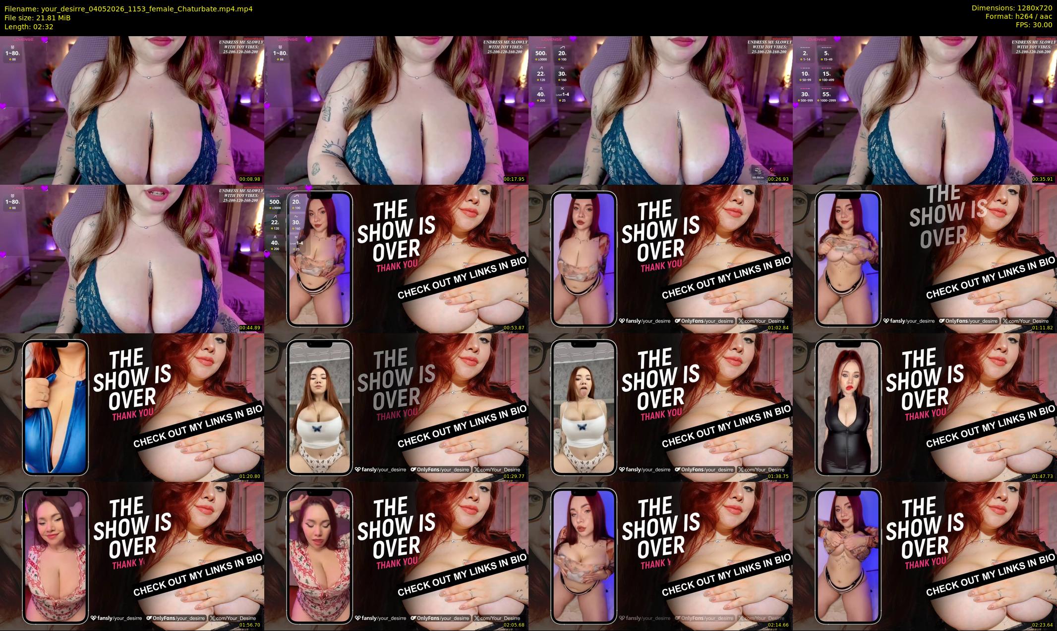 your_desirre — 3 minute Chaturbate female cam show recording, 720p, May 4, 2026