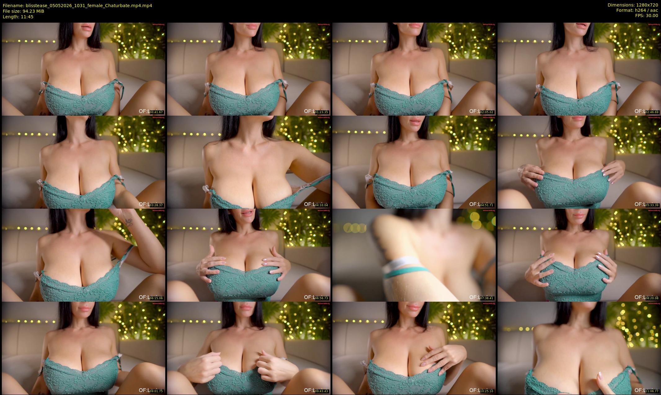 blisstease — 12 minute Chaturbate female cam show recording, 720p, May 5, 2026