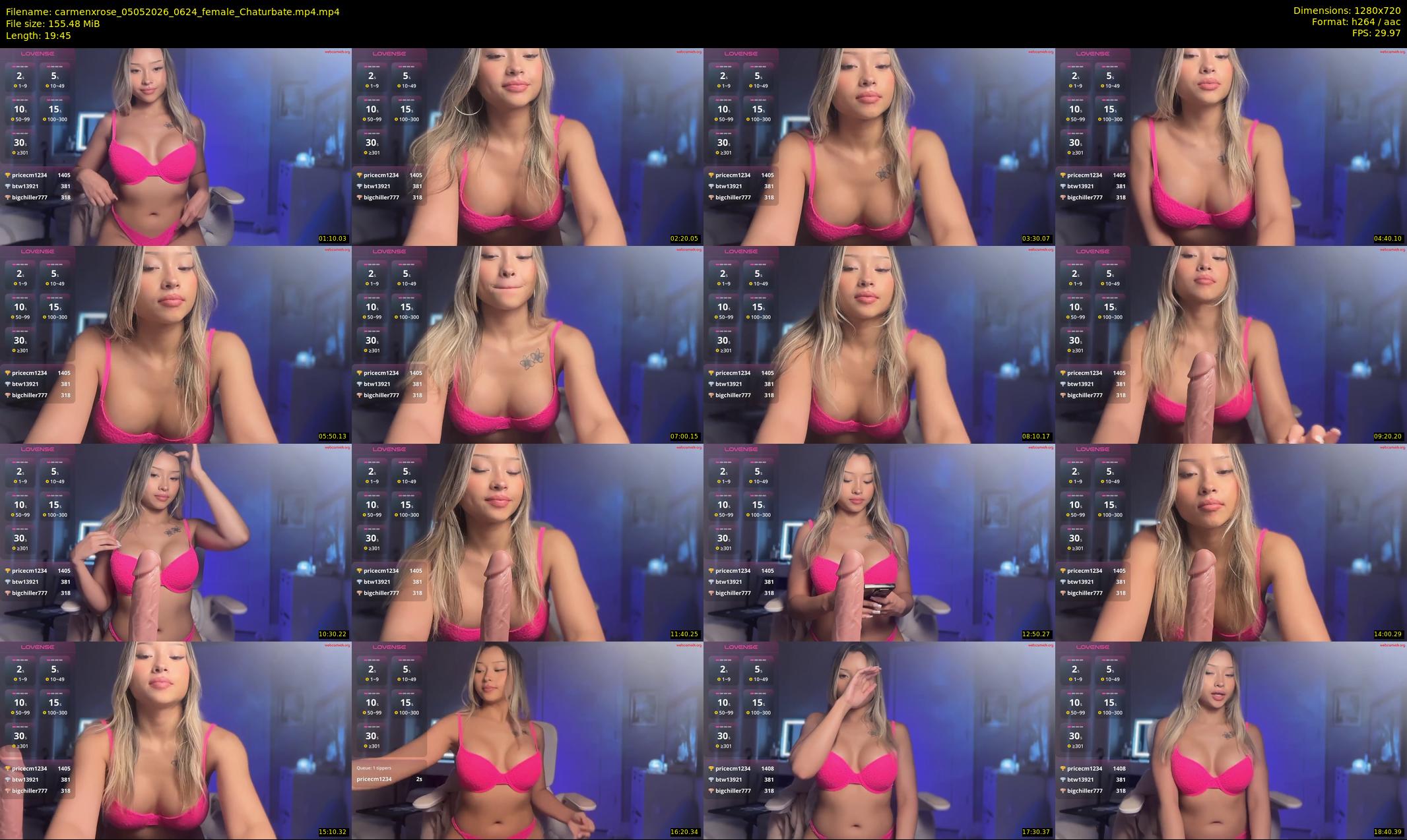 carmenxrose — 20 minute Chaturbate female cam show recording, 720p, May 5, 2026