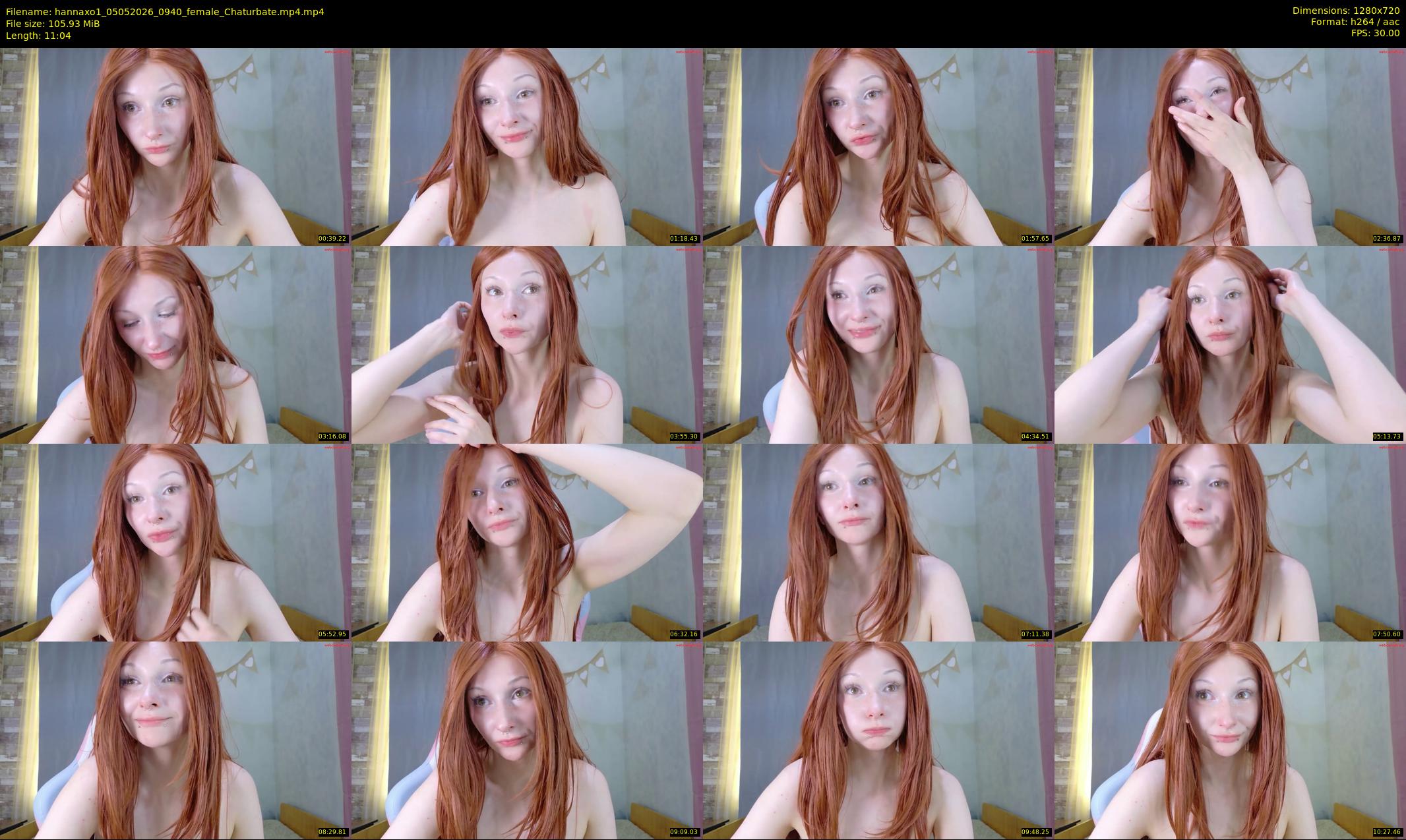 hannaxo1 — 12 minute Chaturbate female cam show recording, 720p, May 5, 2026