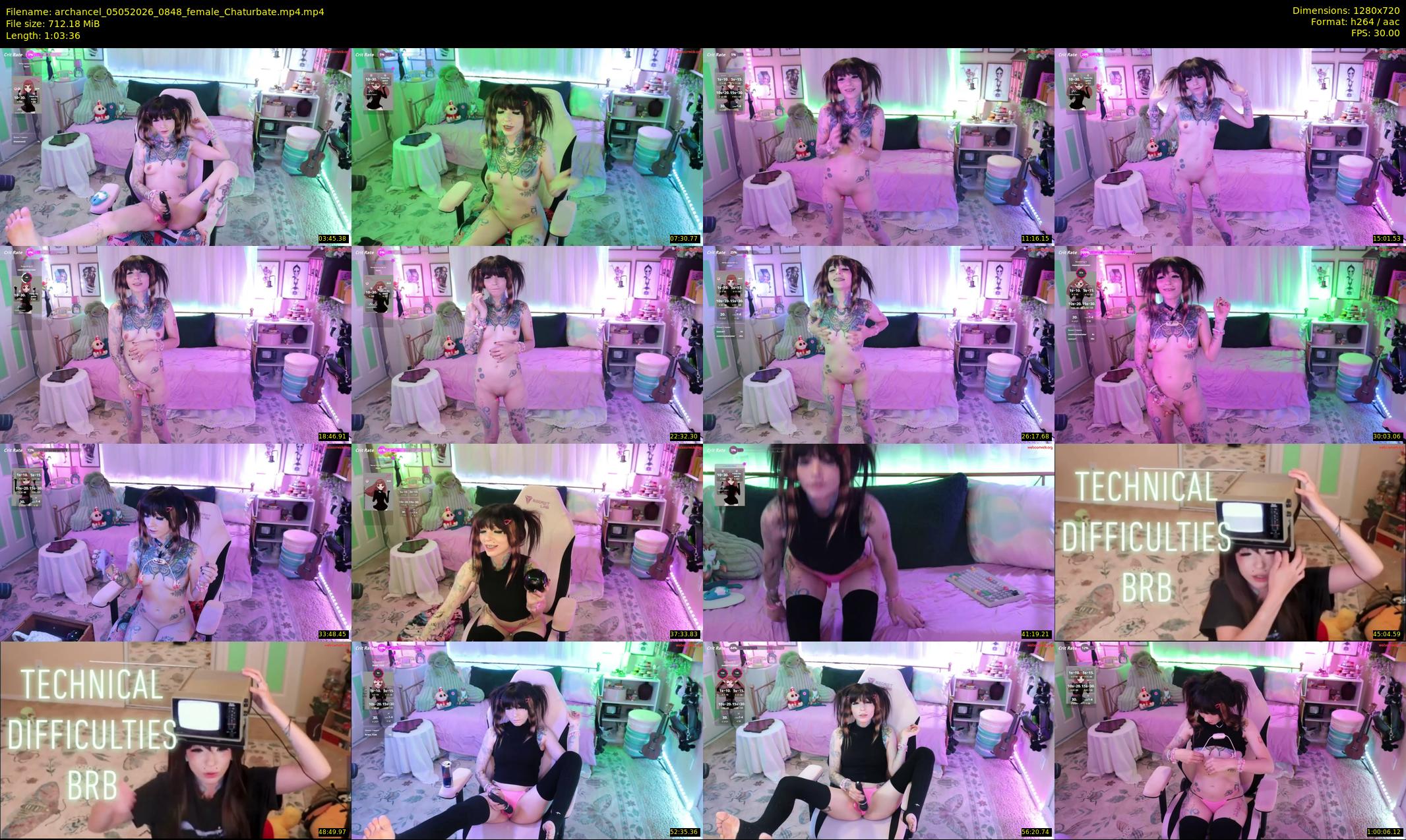 archancel — 64 minute Chaturbate female cam show recording, 720p, May 5, 2026