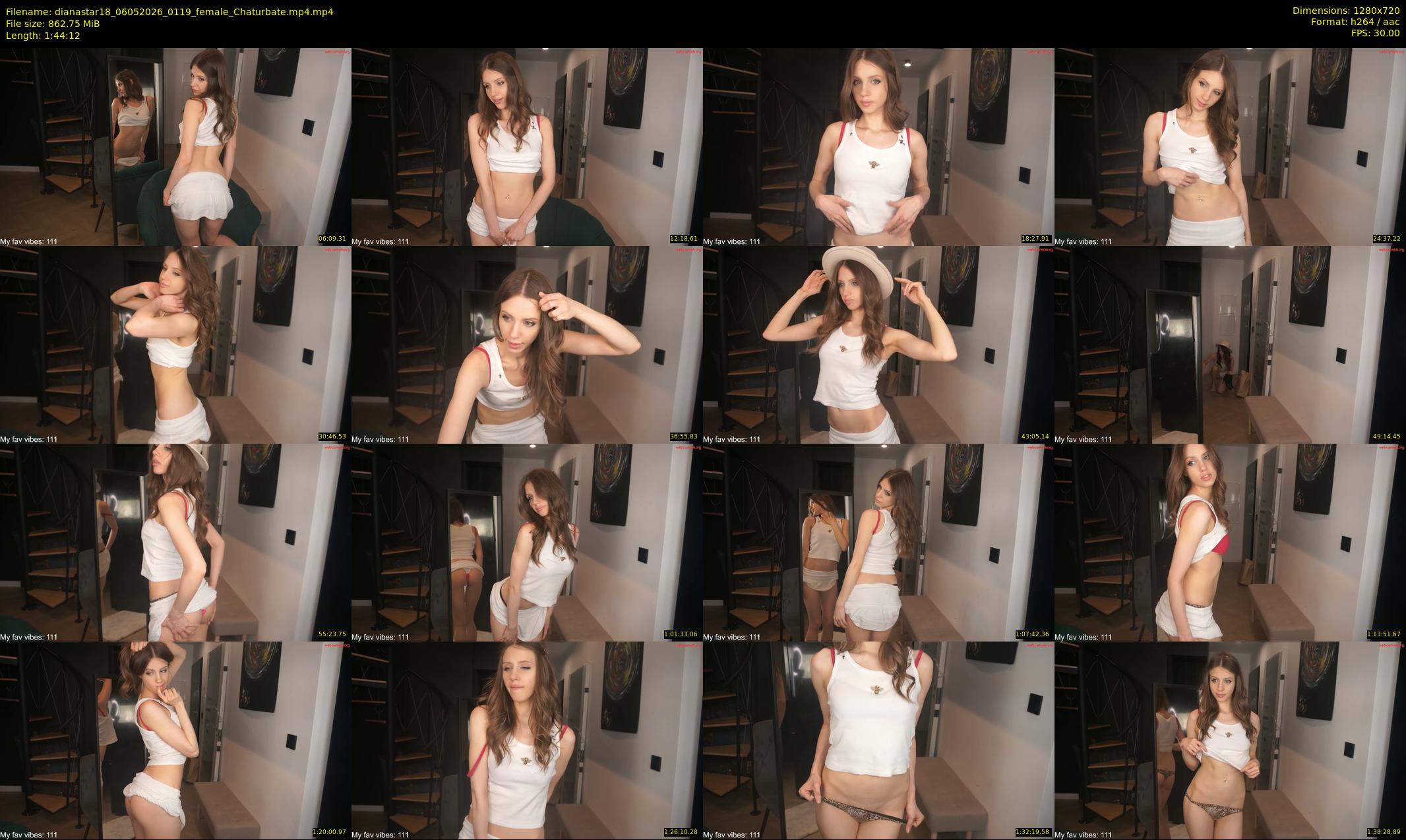 dianastar18 — 105 minute Chaturbate female cam show recording, 720p, May 6, 2026