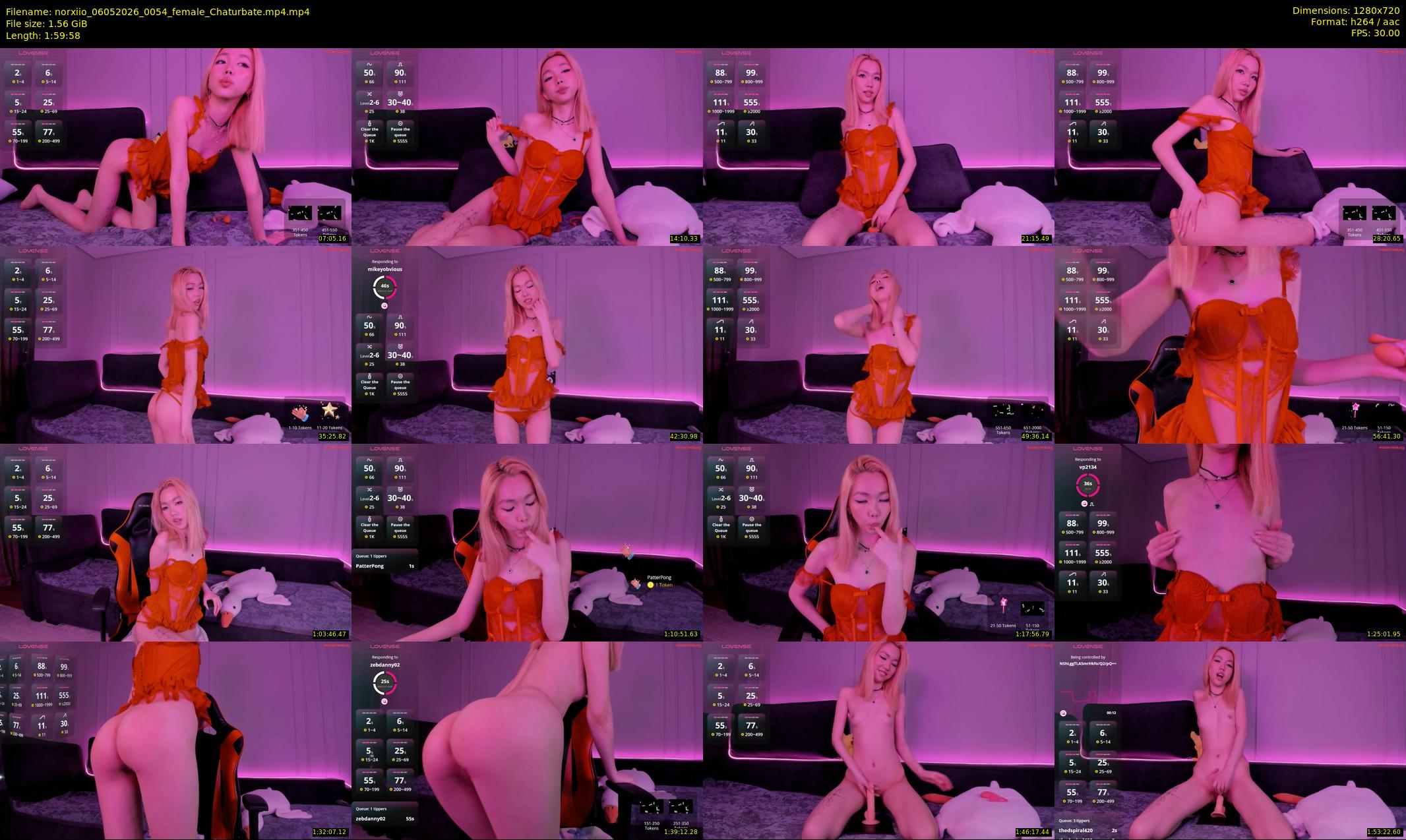norxiio — 120 minute Chaturbate female cam show recording, 720p, May 6, 2026