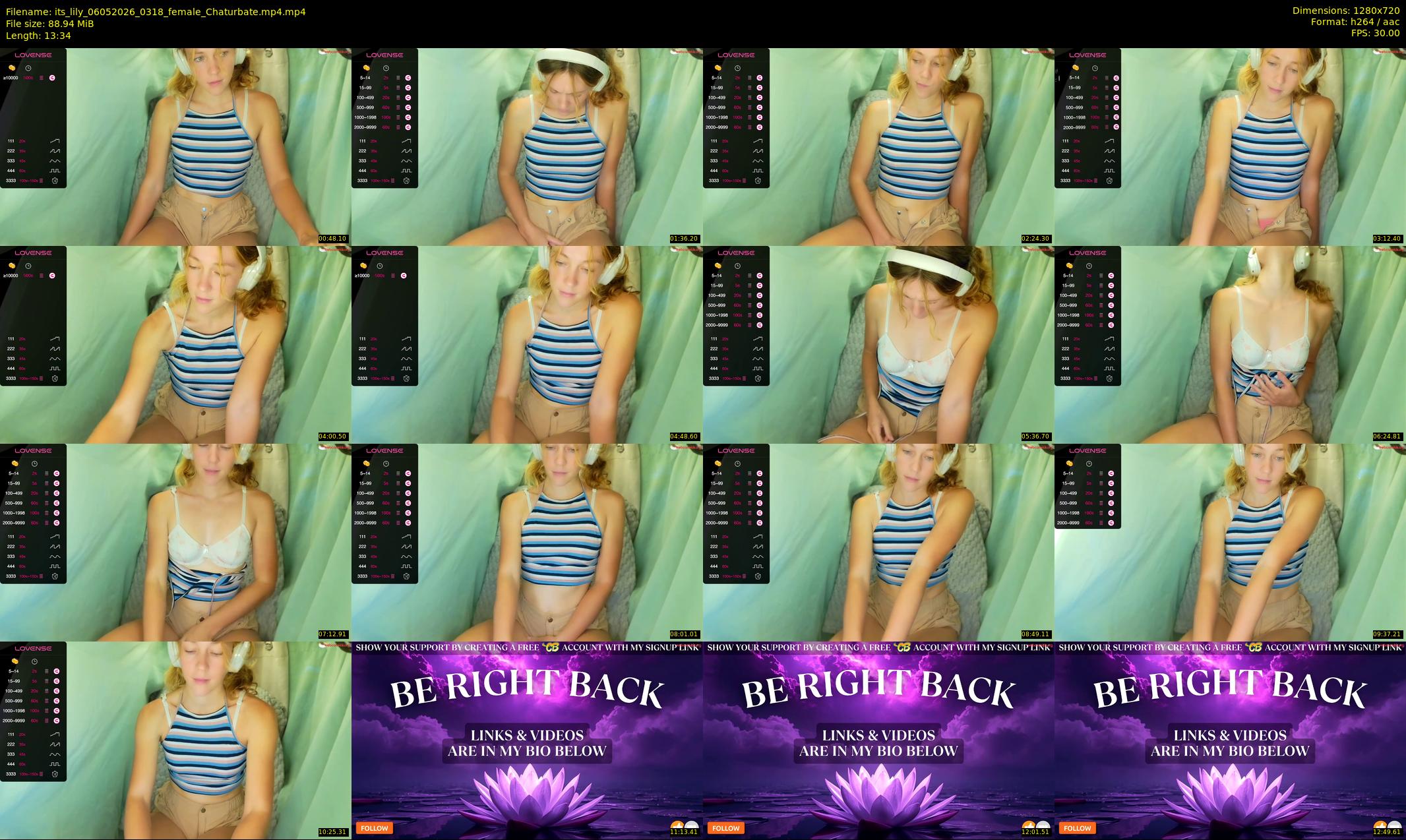its_lily — 14 minute Chaturbate female cam show recording, 720p, May 6, 2026