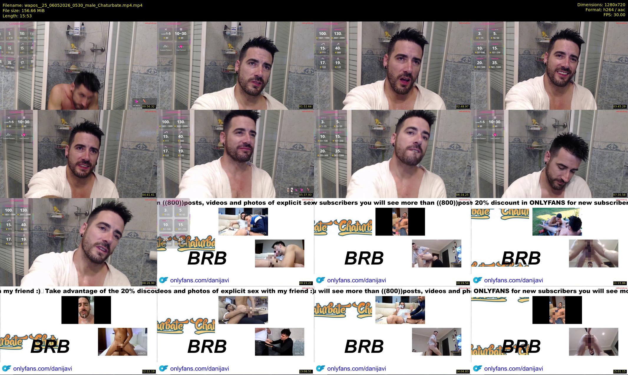 wapos__25 — 16 minute Chaturbate male cam show recording, 720p, May 6, 2026