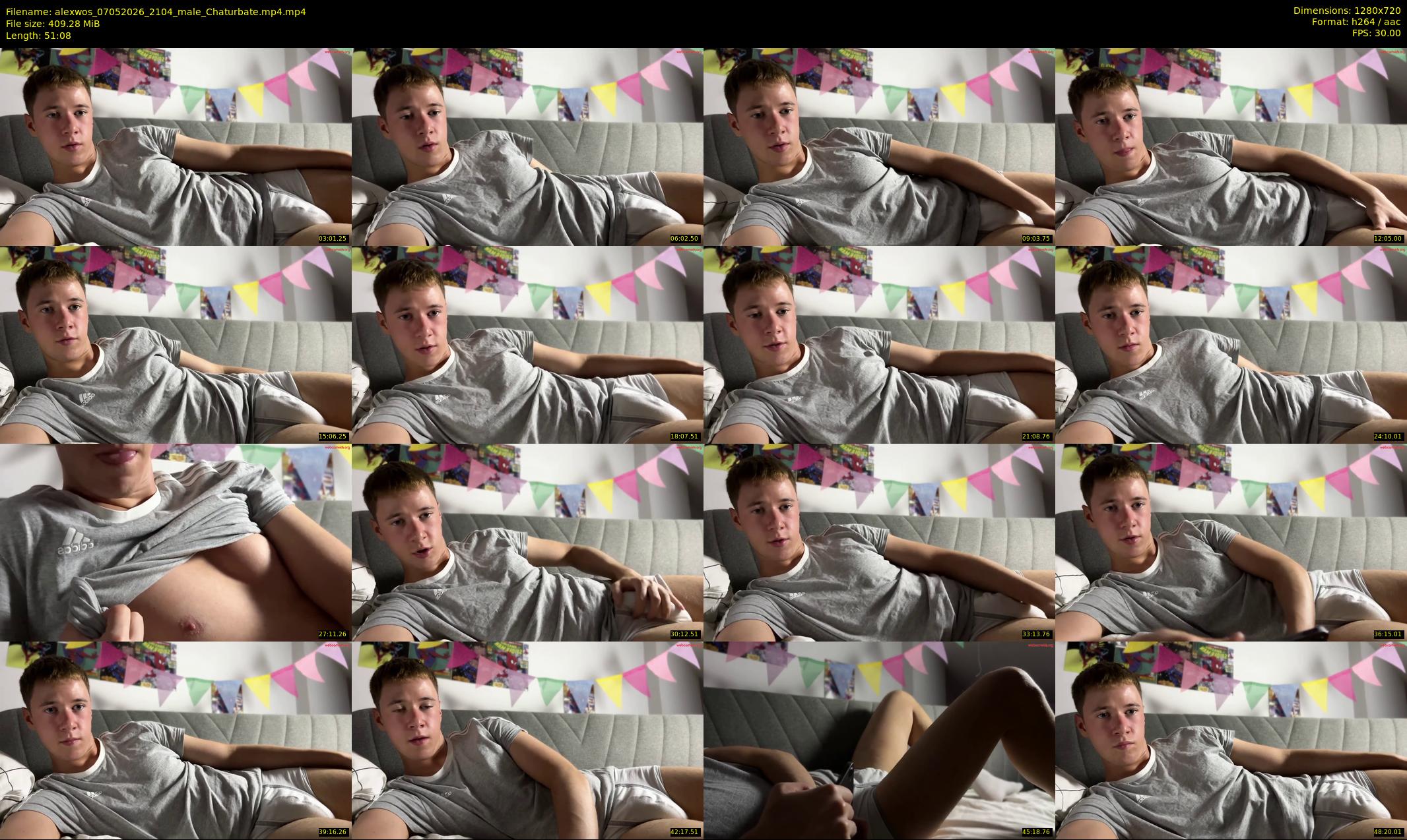 alexwos — 52 minute Chaturbate male cam show recording, 720p, May 7, 2026