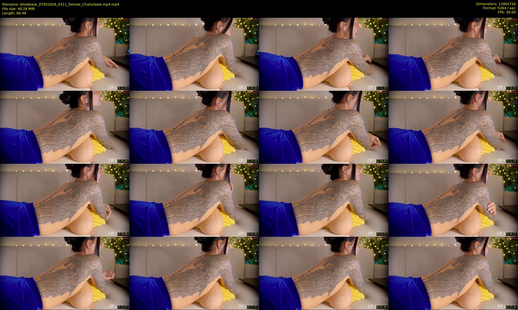 blisstease — 7 minute Chaturbate female cam show recording, 720p, May 7, 2026