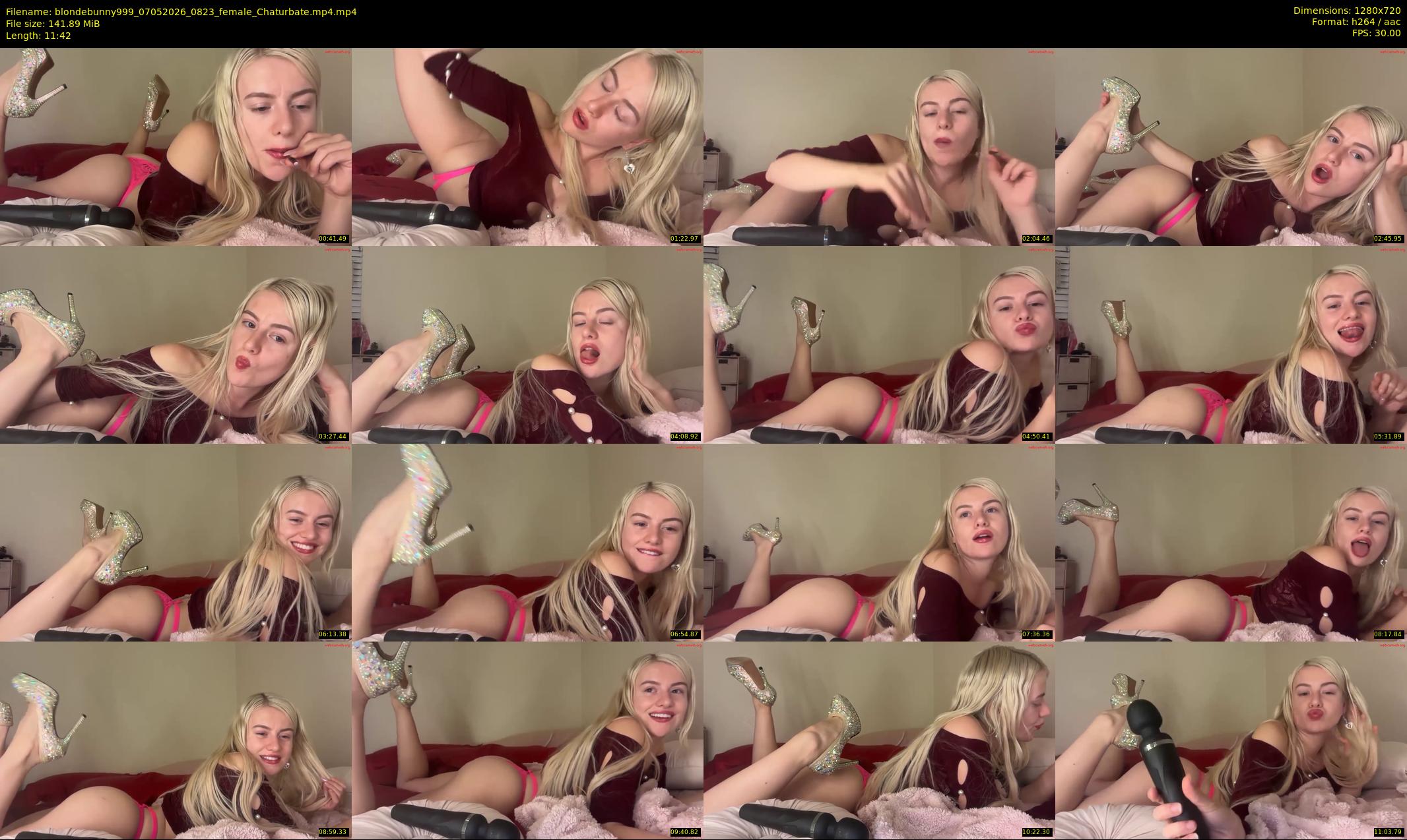 blondebunny999 — 12 minute Chaturbate female cam show recording, 720p, May 7, 2026