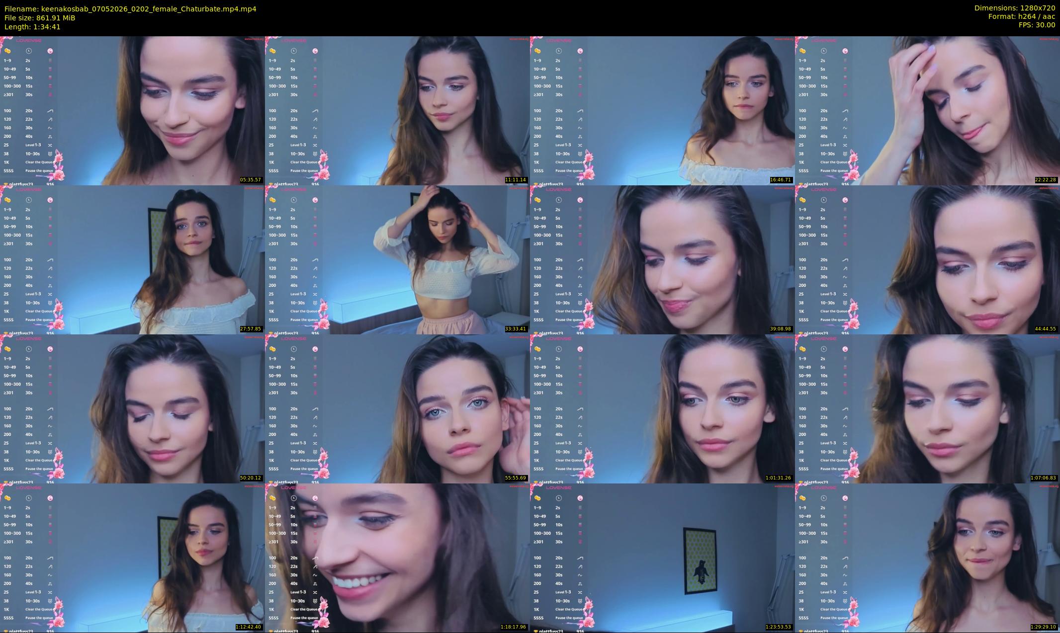 keenakosbab — 95 minute Chaturbate female cam show recording, 720p, May 7, 2026