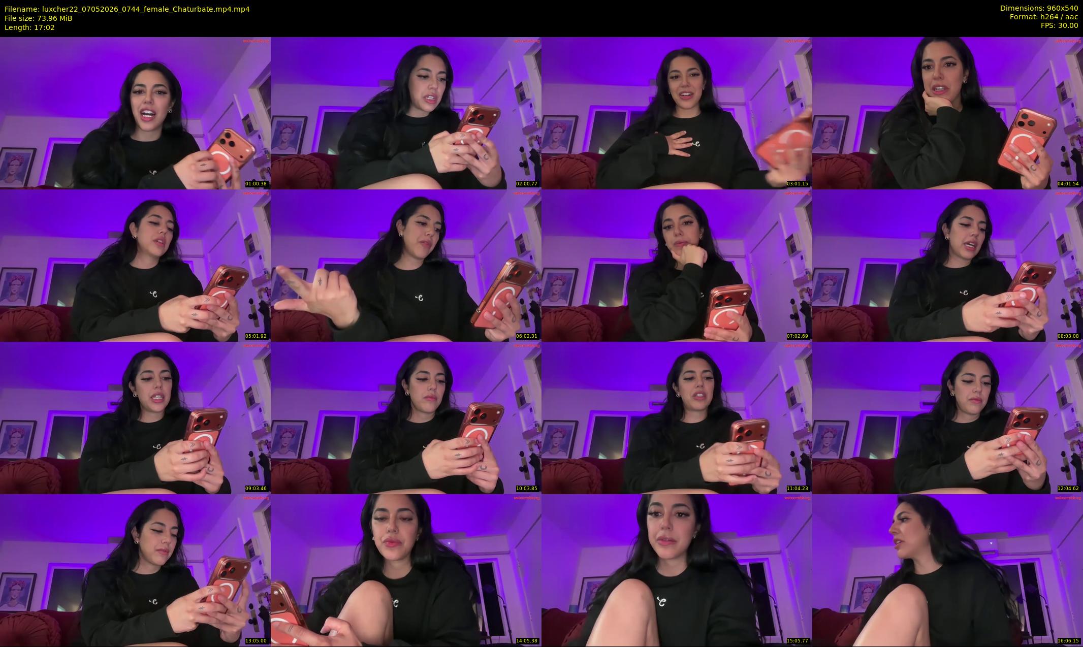 luxcher22 — 18 minute Chaturbate female cam show recording, 480p, May 7, 2026