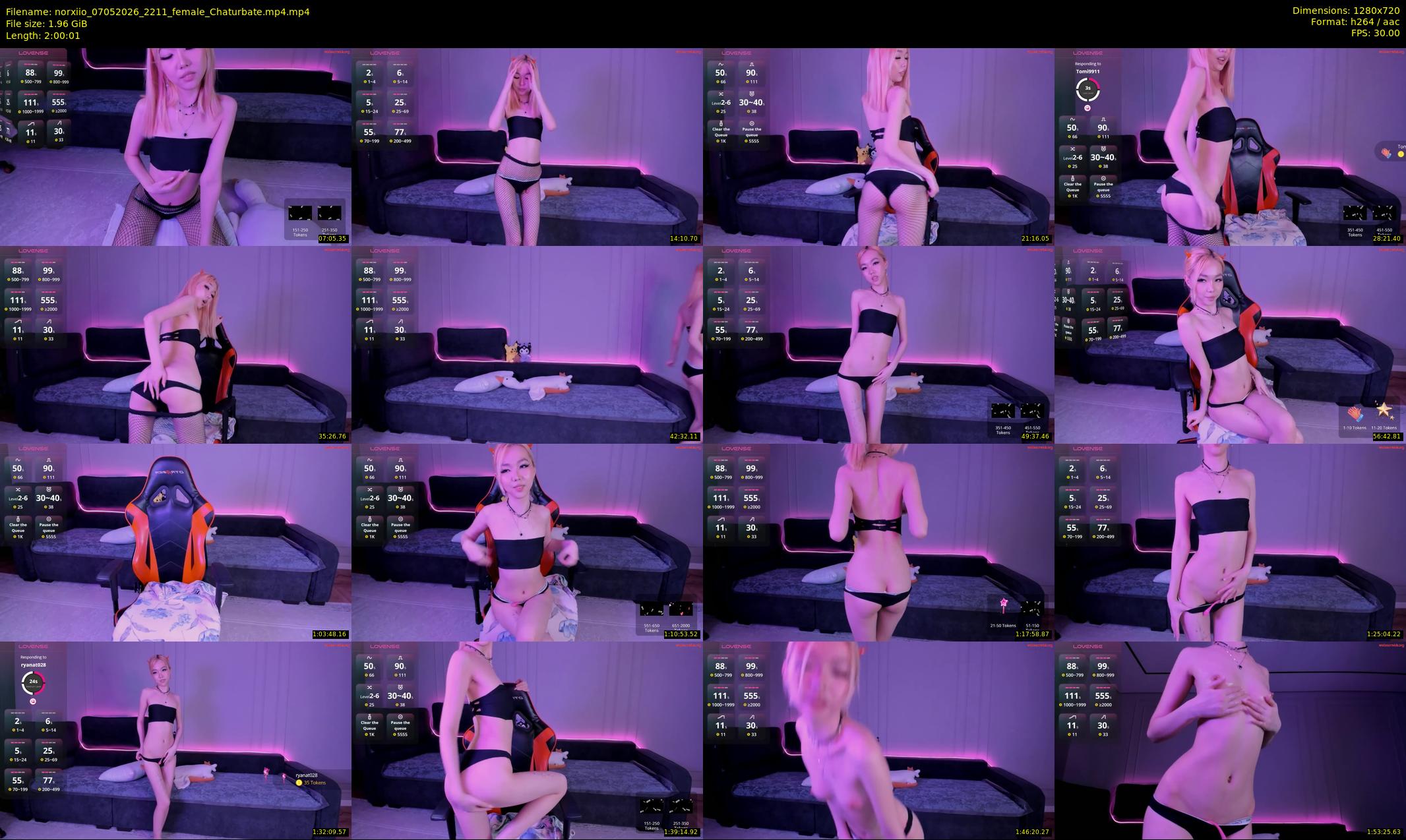 norxiio — 121 minute Chaturbate female cam show recording, 720p, May 7, 2026