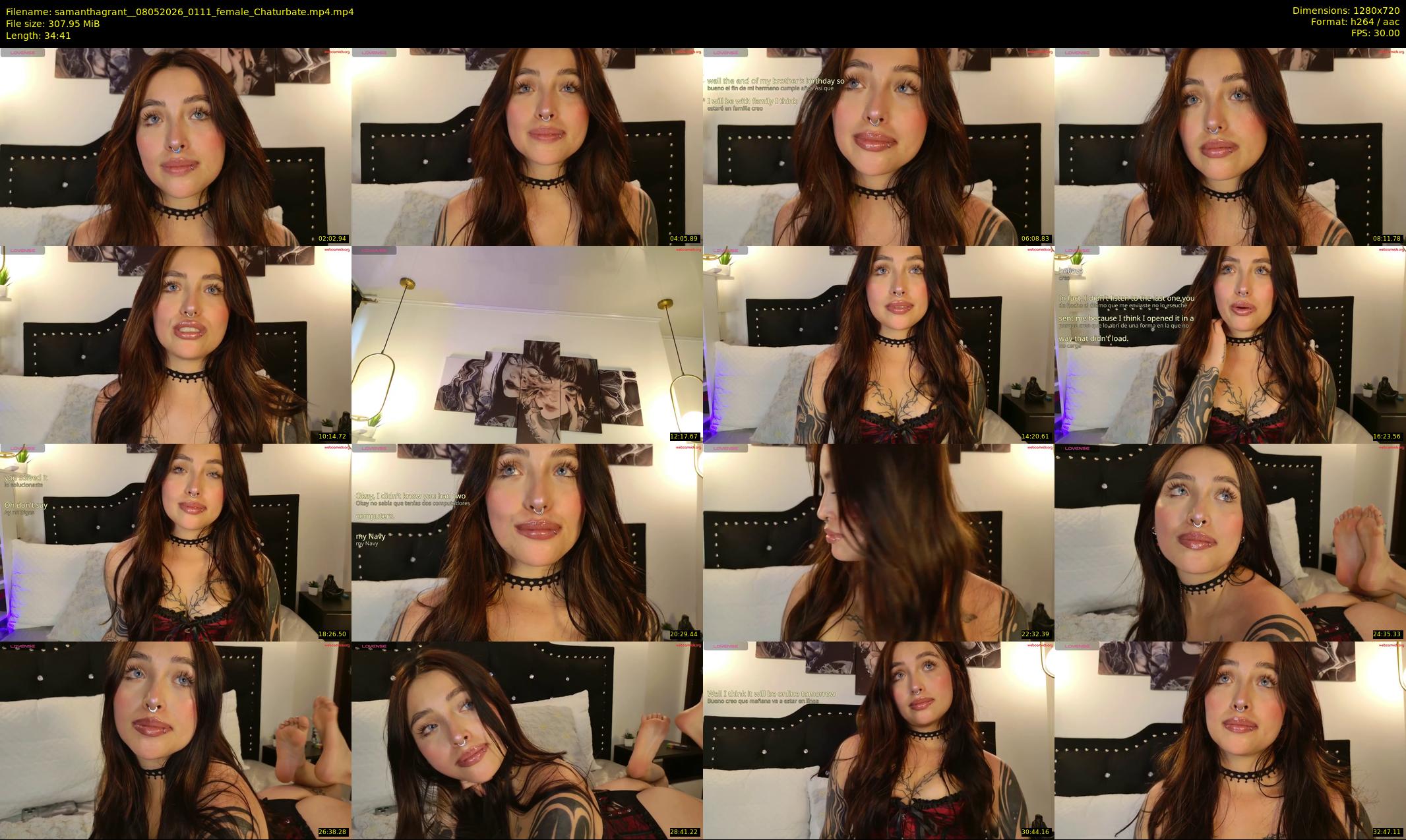 samanthagrant_ — 35 minute Chaturbate female cam show recording, 720p, May 8, 2026