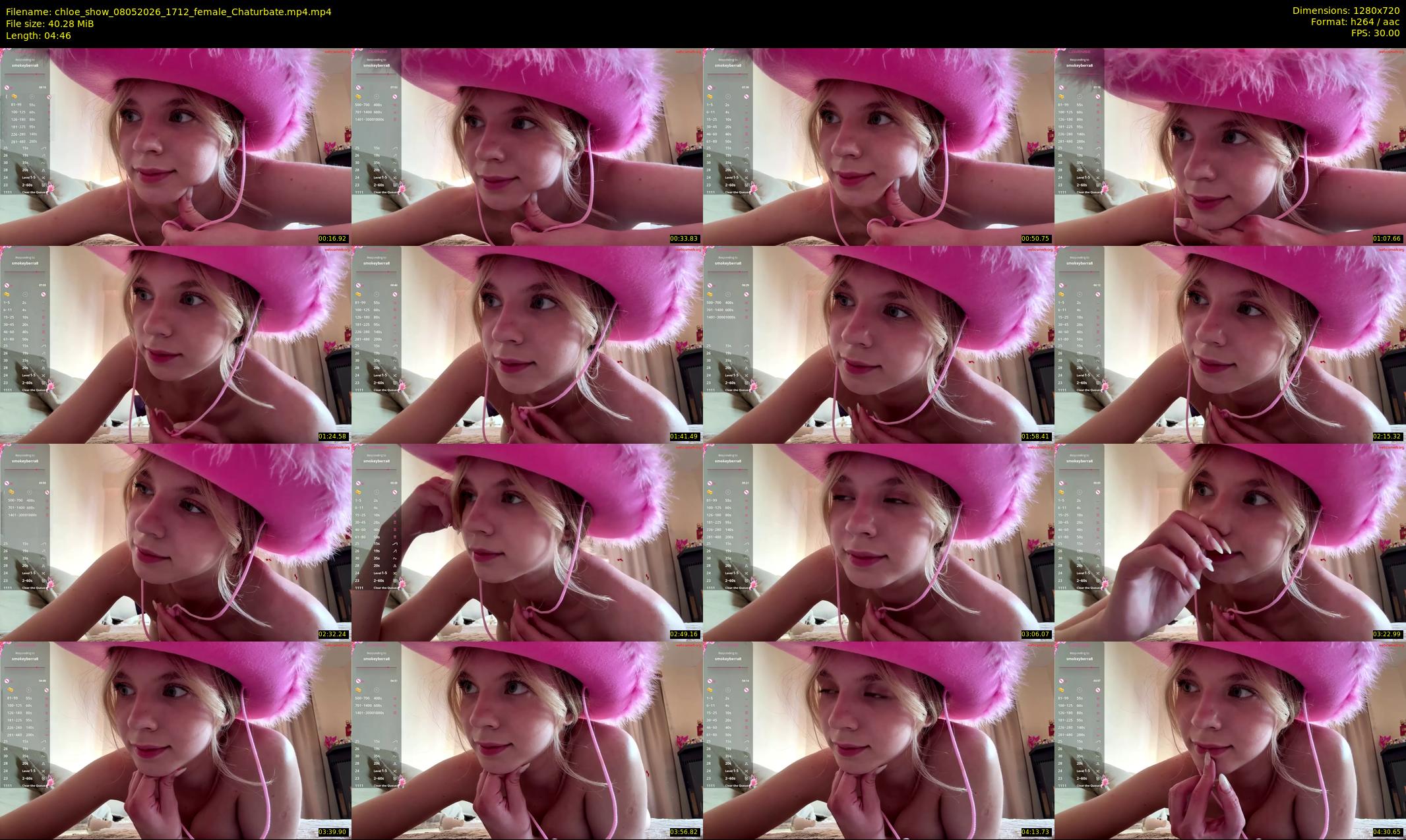 chloe_show — 5 minute Chaturbate female cam show recording, 720p, May 8, 2026