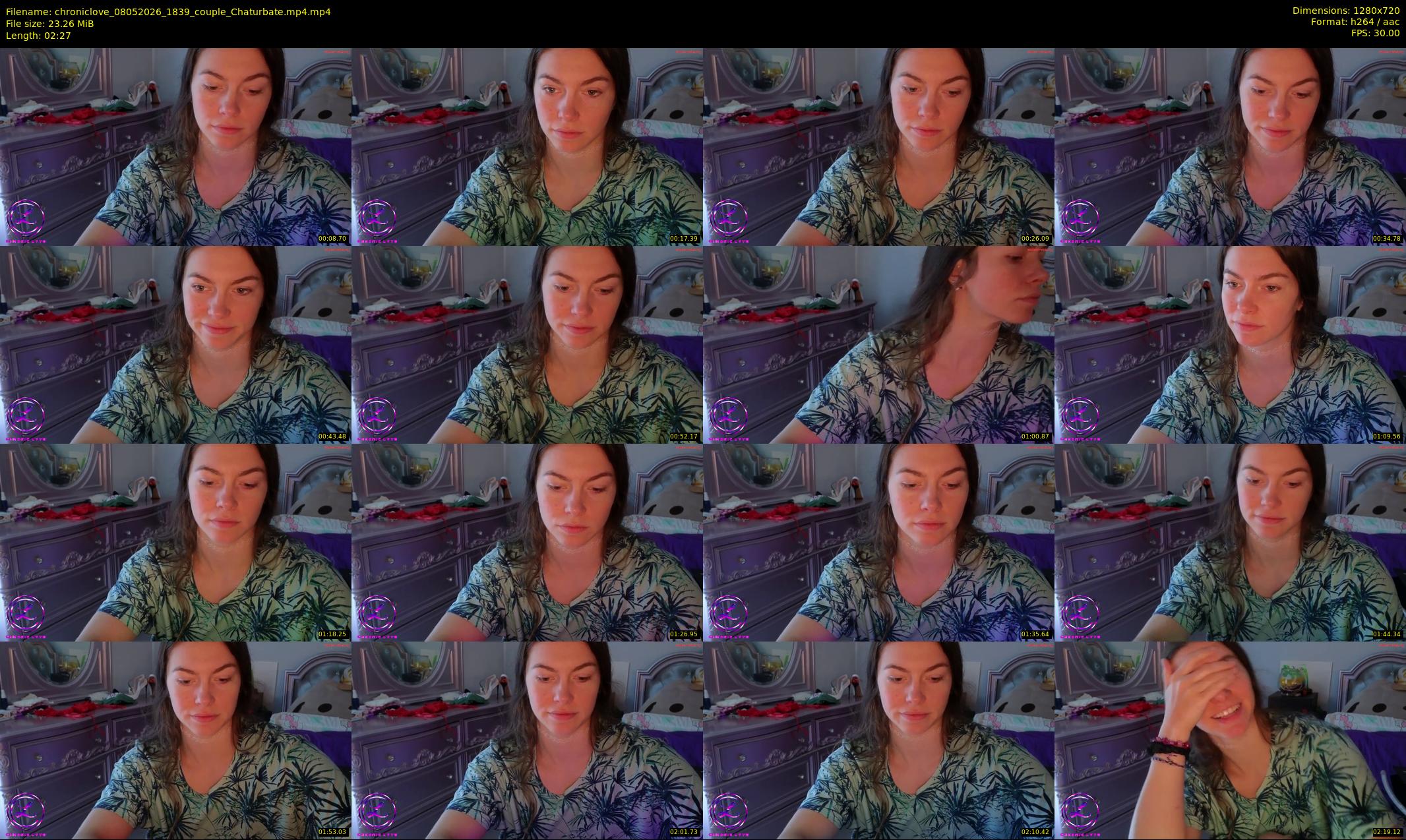 chroniclove — 3 minute Chaturbate female cam show recording, 720p, May 8, 2026
