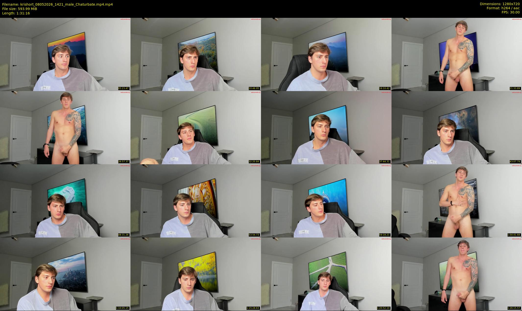 krishort — 92 minute Chaturbate male cam show recording, 720p, May 8, 2026