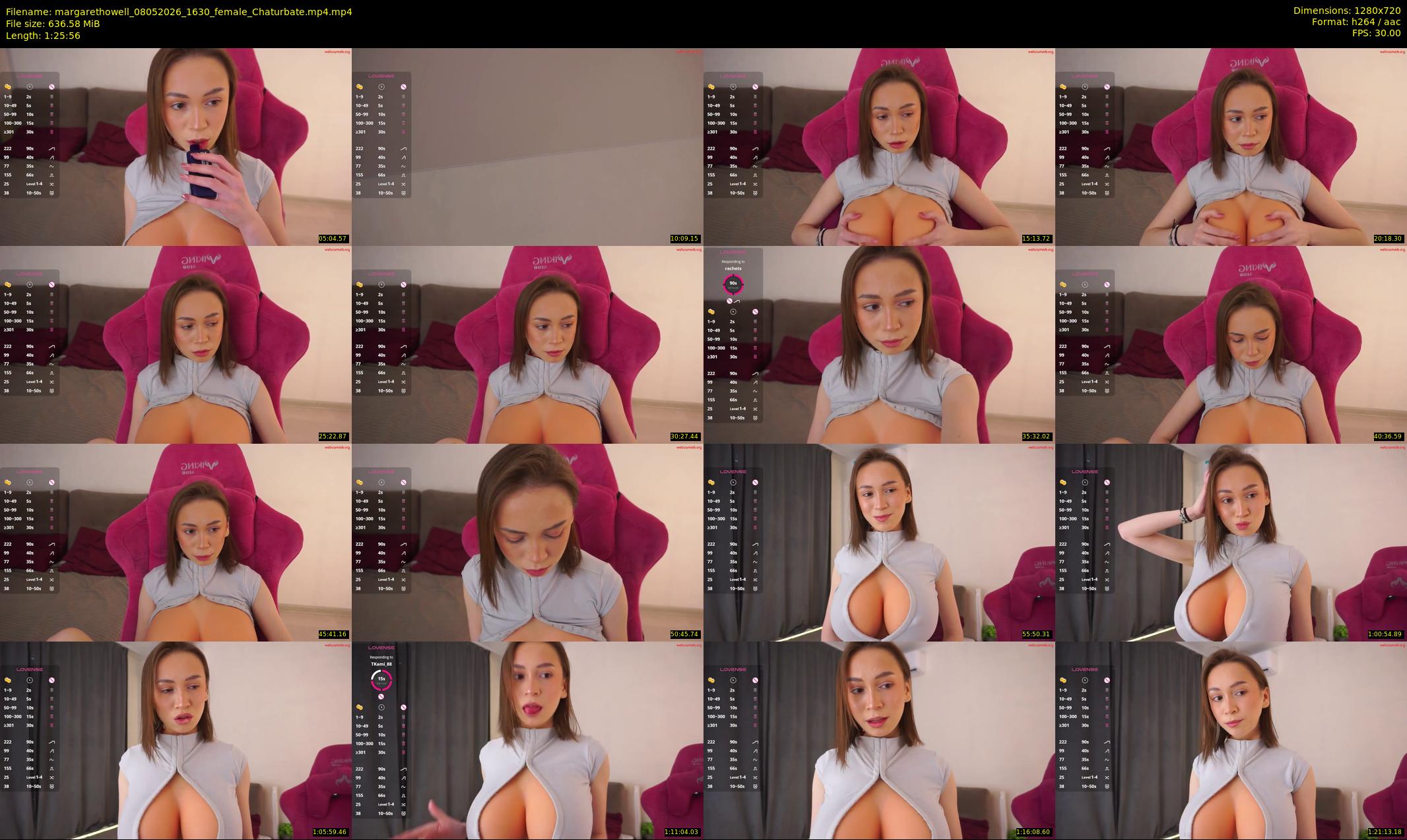 margarethowell — 86 minute Chaturbate female cam show recording, 720p, May 8, 2026