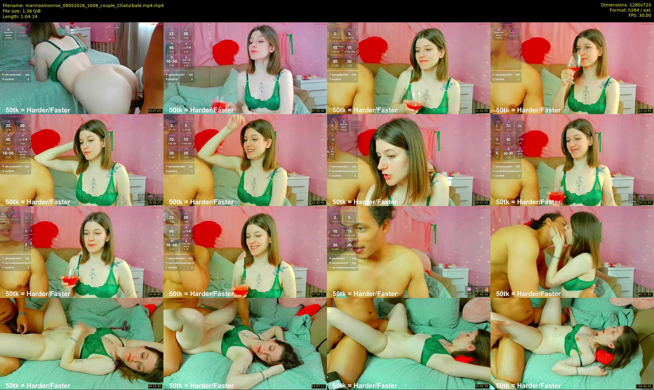 marinaxmonroe — 65 minute Chaturbate couple cam show recording, 720p, May 8, 2026