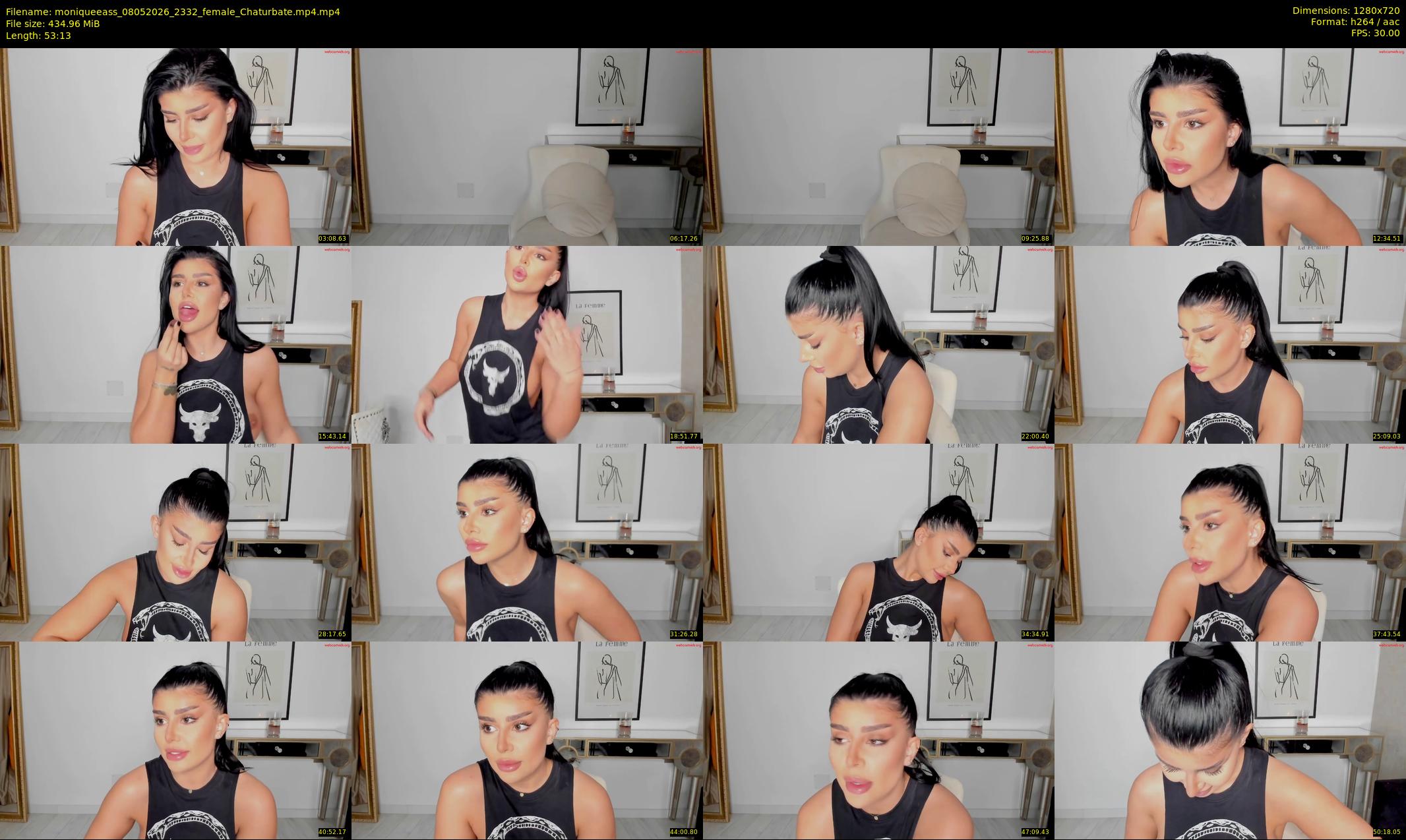 moniqueeass — 54 minute Chaturbate female cam show recording, 720p, May 8, 2026
