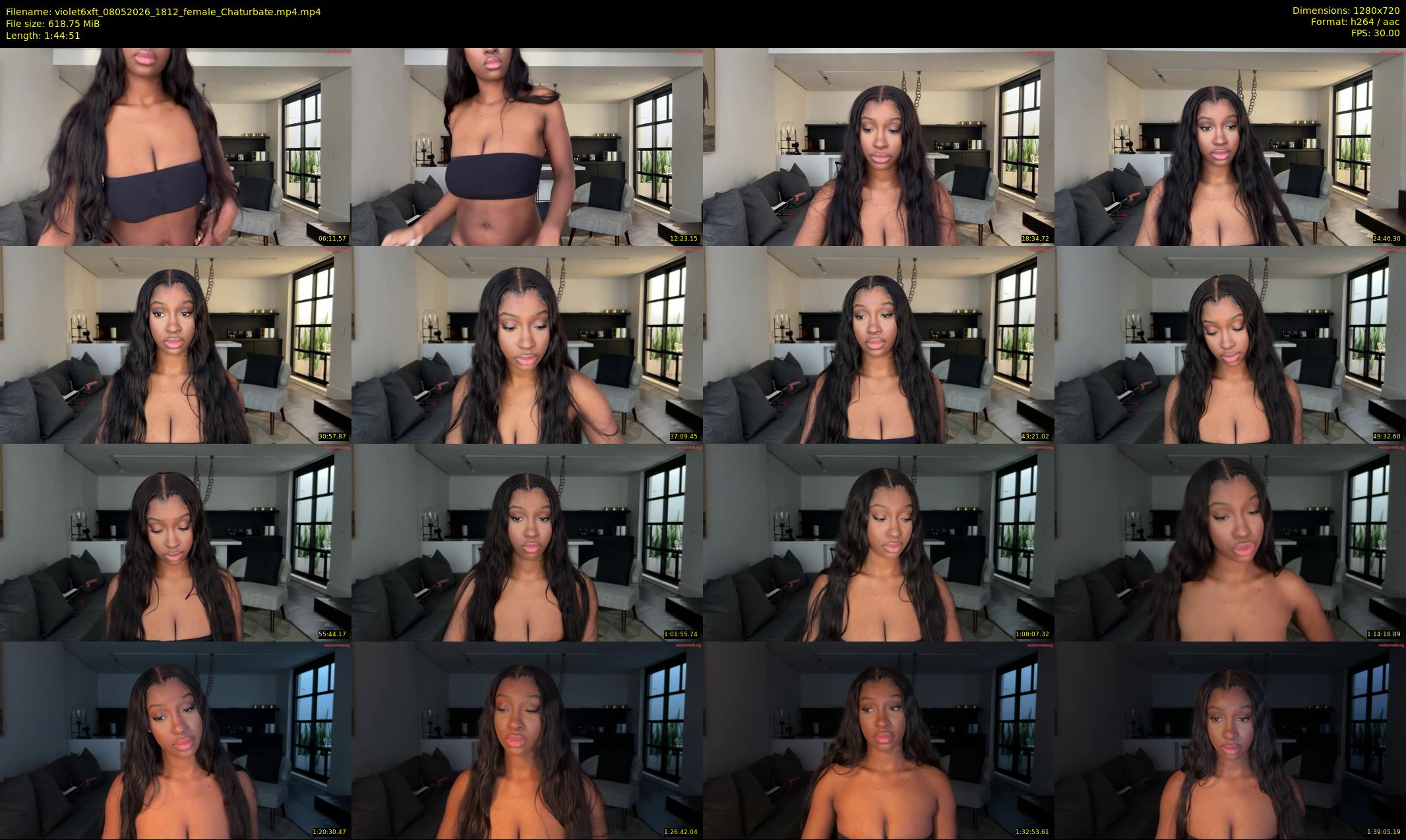 violet6xft — 105 minute Chaturbate female cam show recording, 720p, May 8, 2026