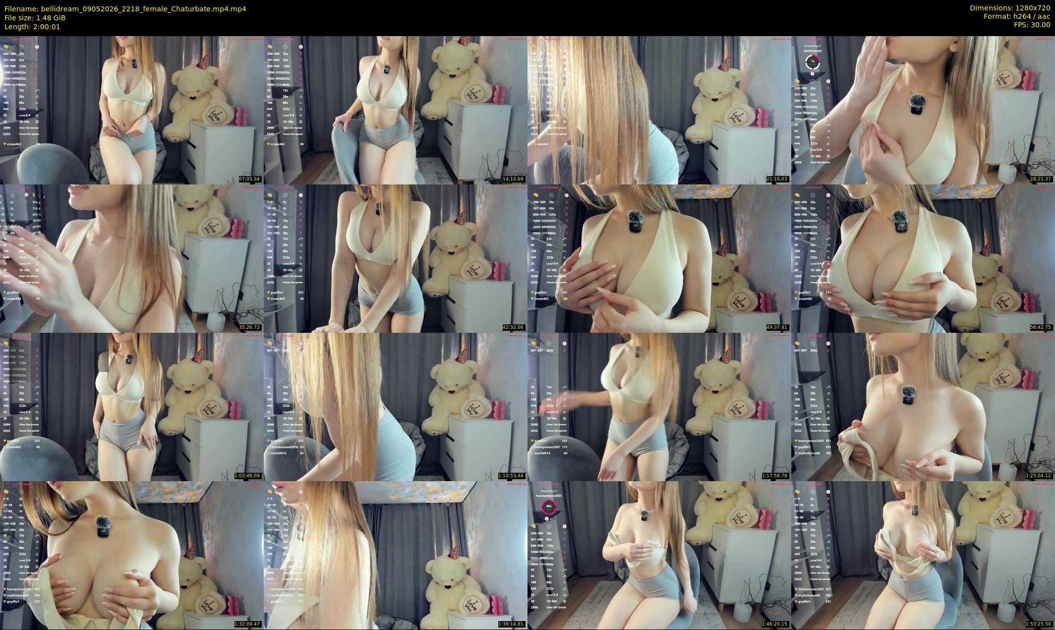 bellidream — 121 minute Chaturbate female cam show recording, 720p, May 9, 2026