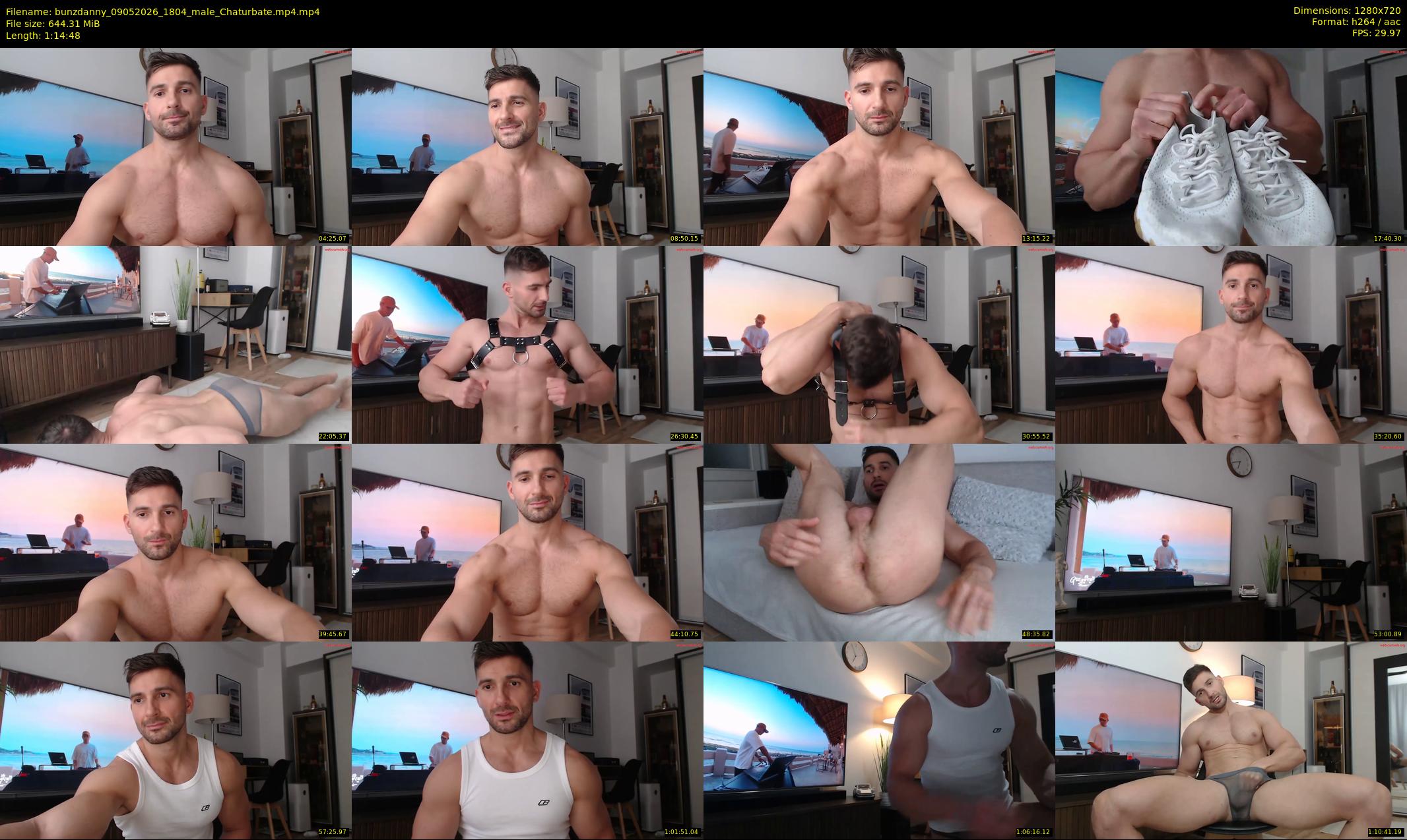 bunzdanny — 75 minute Chaturbate male cam show recording, 720p, May 9, 2026