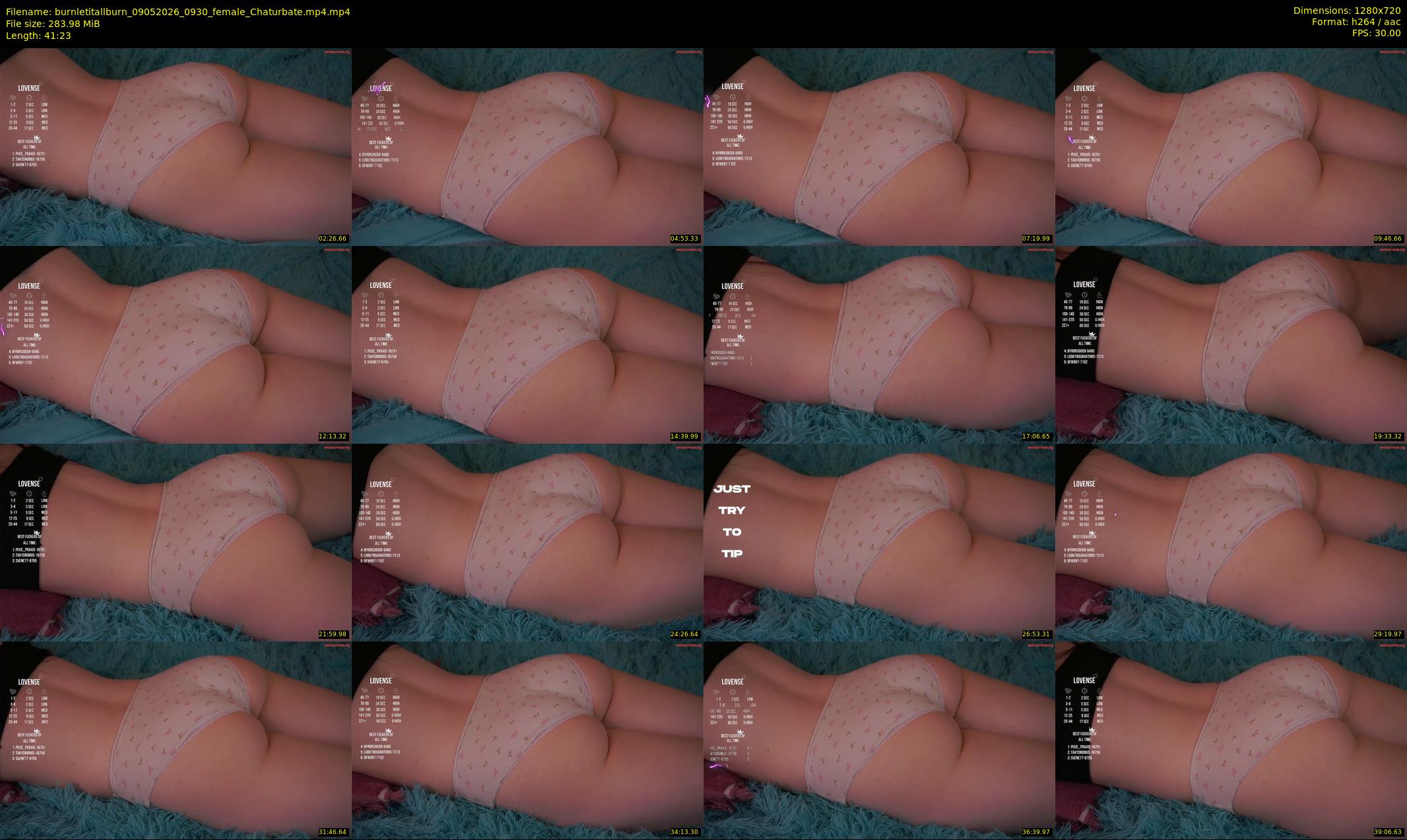 burnletitallburn — 42 minute Chaturbate female cam show recording, 720p, May 9, 2026