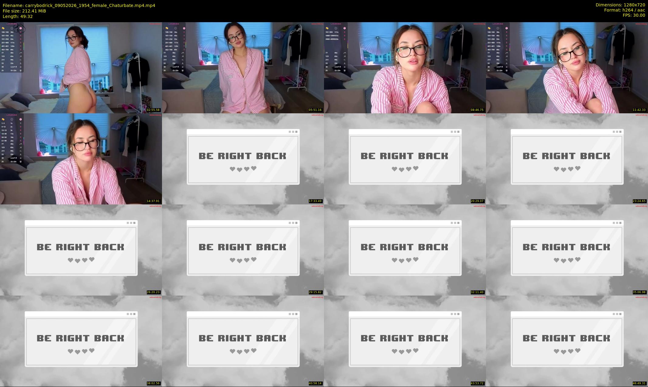 carrybodrick — 50 minute Chaturbate female cam show recording, 720p, May 9, 2026