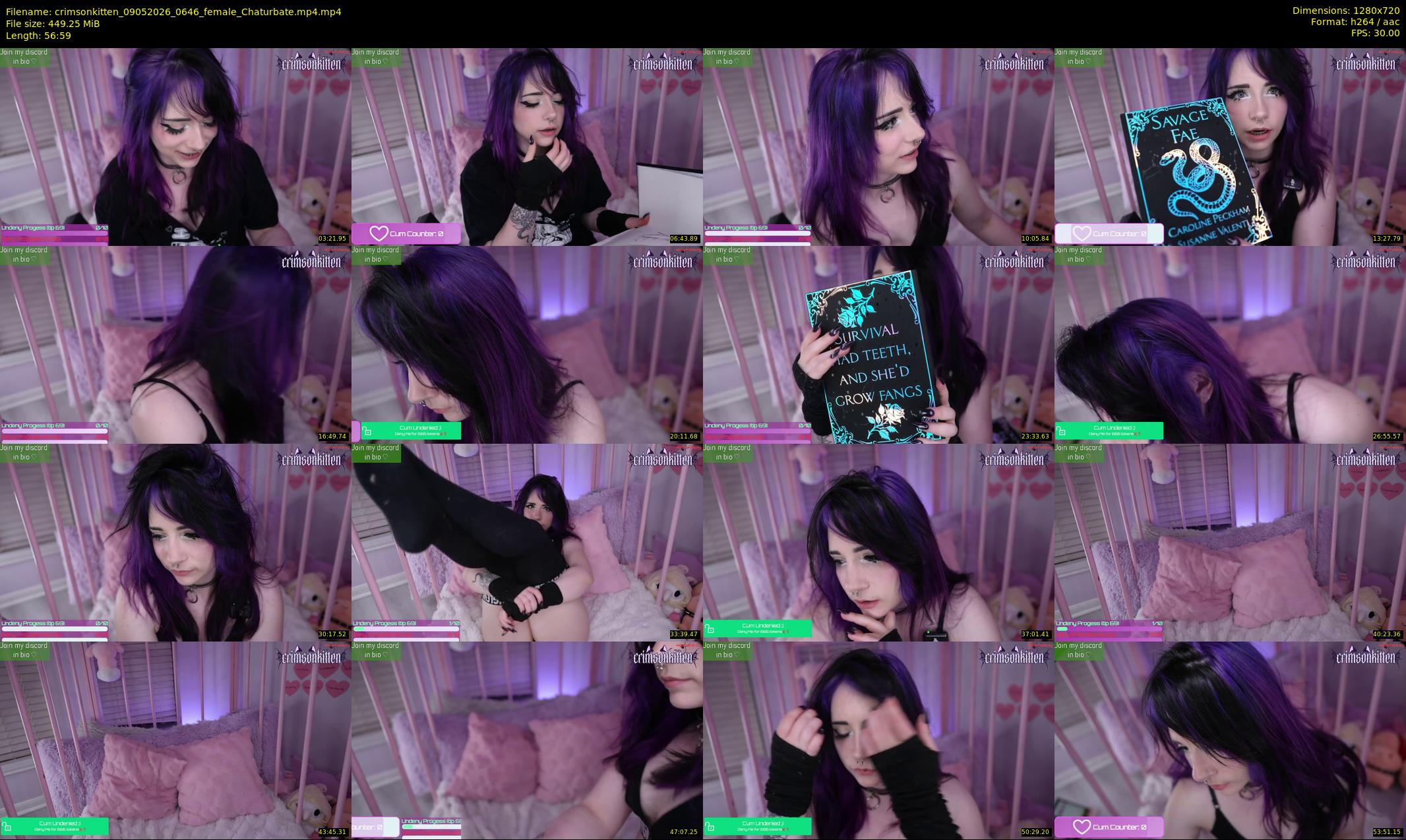 crimsonkitten — 57 minute Chaturbate female cam show recording, 720p, May 9, 2026