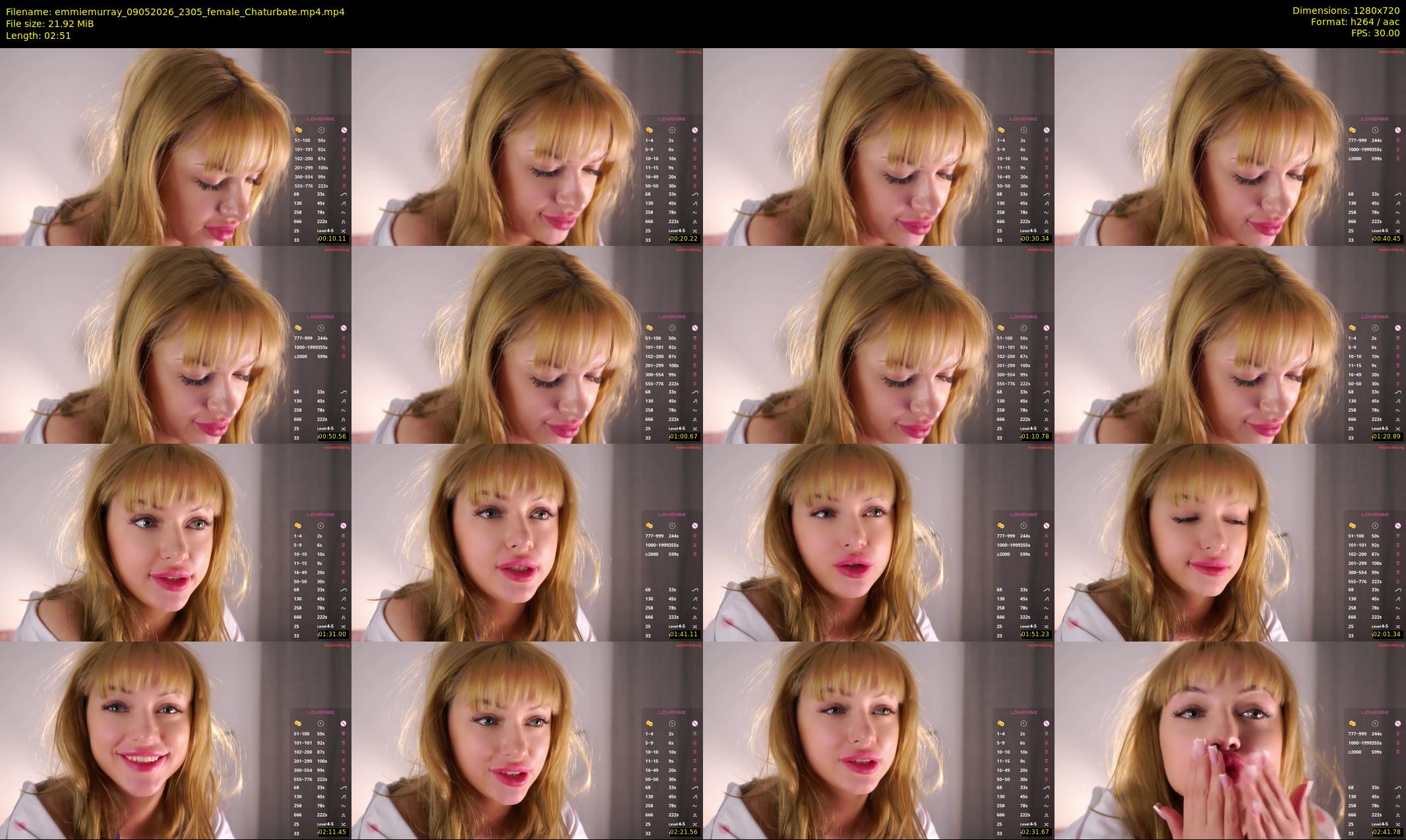 emmiemurray — 3 minute Chaturbate female cam show recording, 720p, May 9, 2026