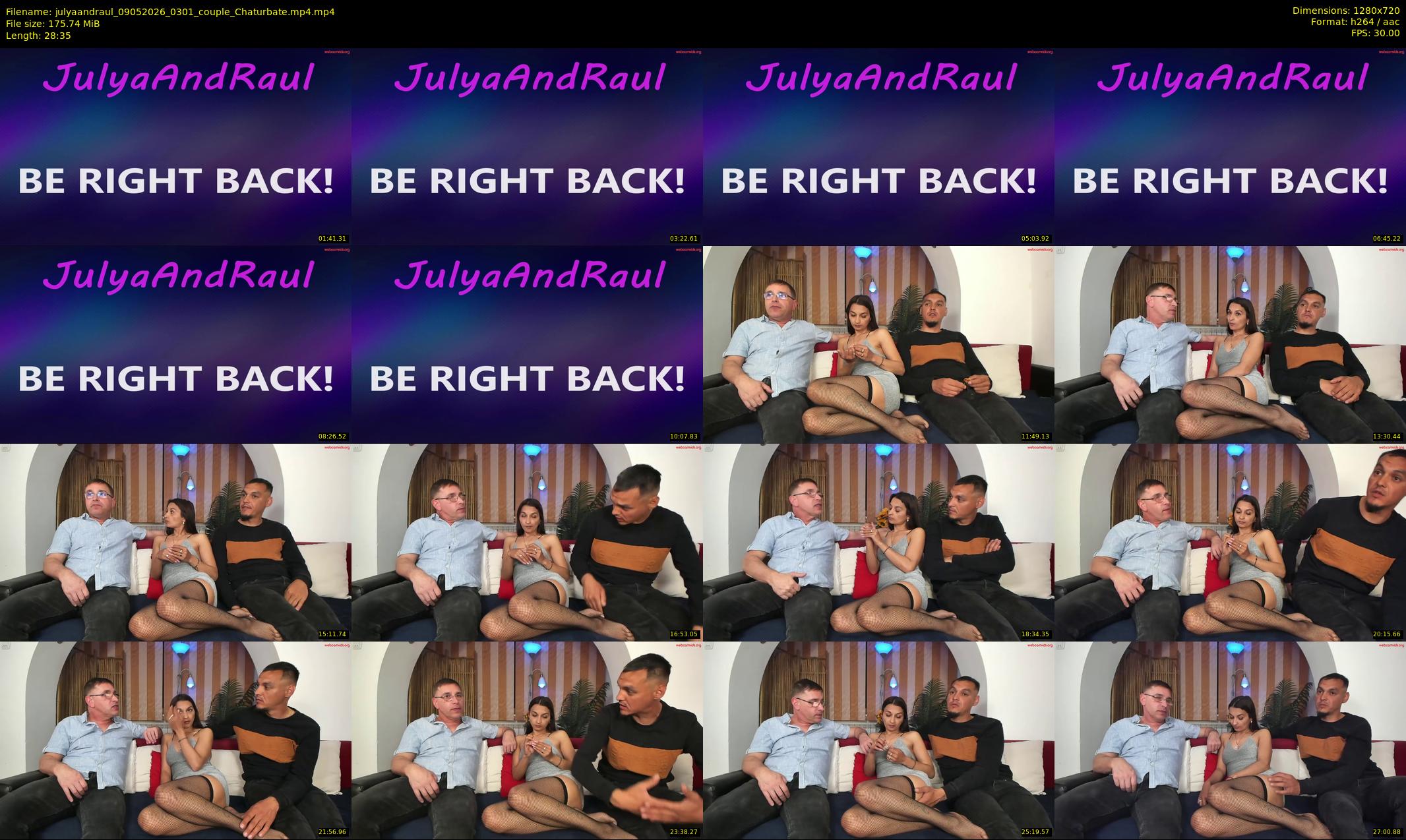 julyaandraul — 29 minute Chaturbate couple cam show recording, 720p, May 9, 2026