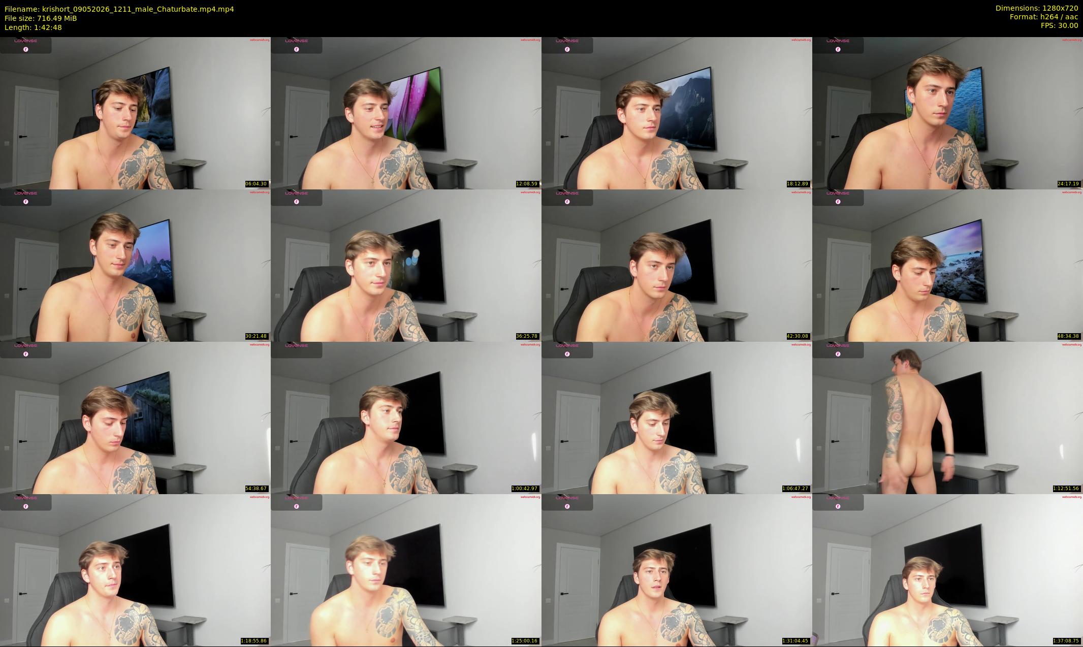 krishort — 103 minute Chaturbate male cam show recording, 720p, May 9, 2026