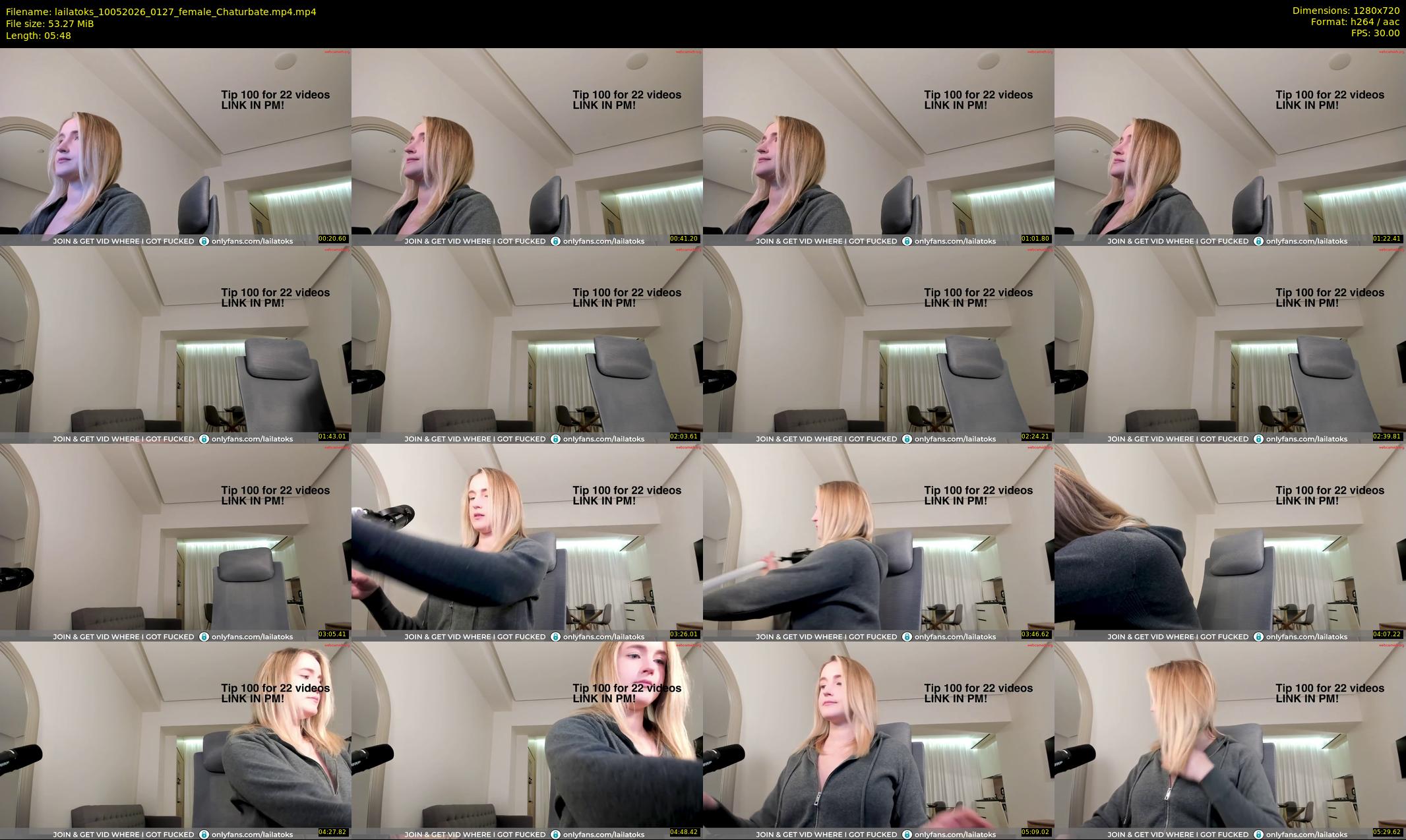 lailatoks — 6 minute Chaturbate female cam show recording, 720p, May 10, 2026