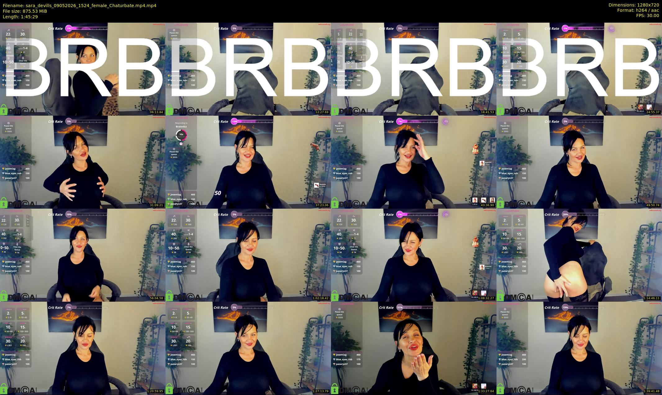 sara_devills — 106 minute Chaturbate female cam show recording, 720p, May 9, 2026