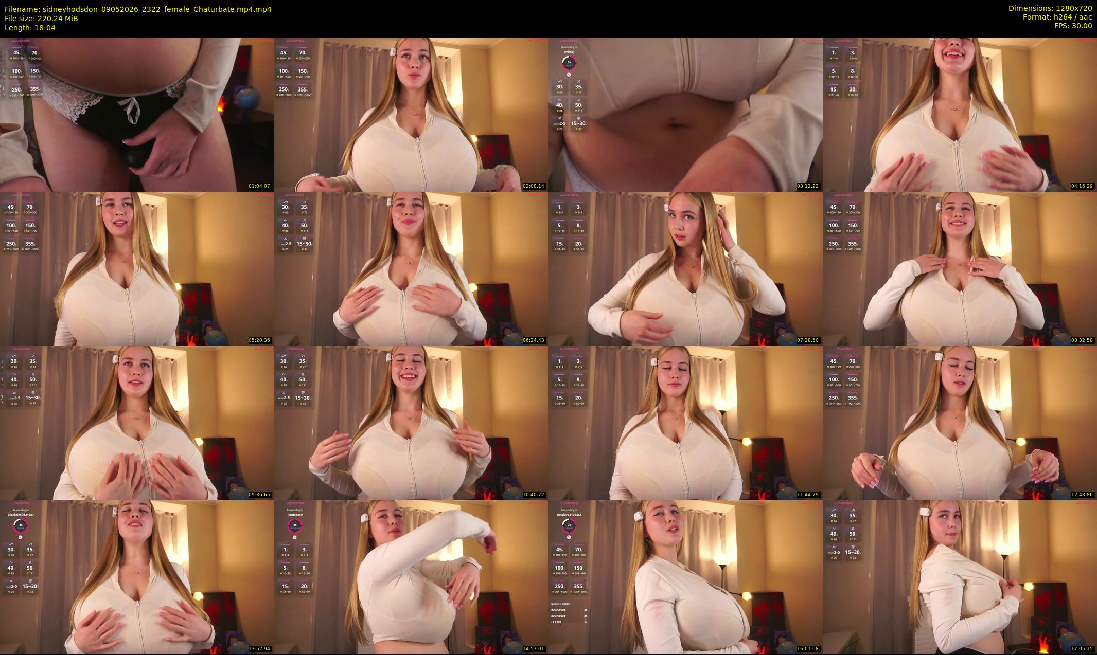 sidneyhodsdon — 19 minute Chaturbate female cam show recording, 720p, May 9, 2026