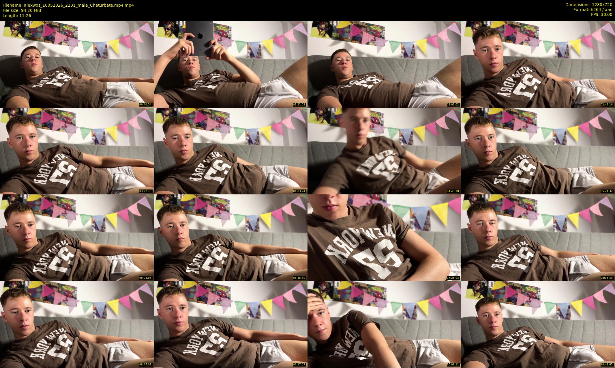 alexwos — 12 minute Chaturbate male cam show recording, 720p, May 10, 2026
