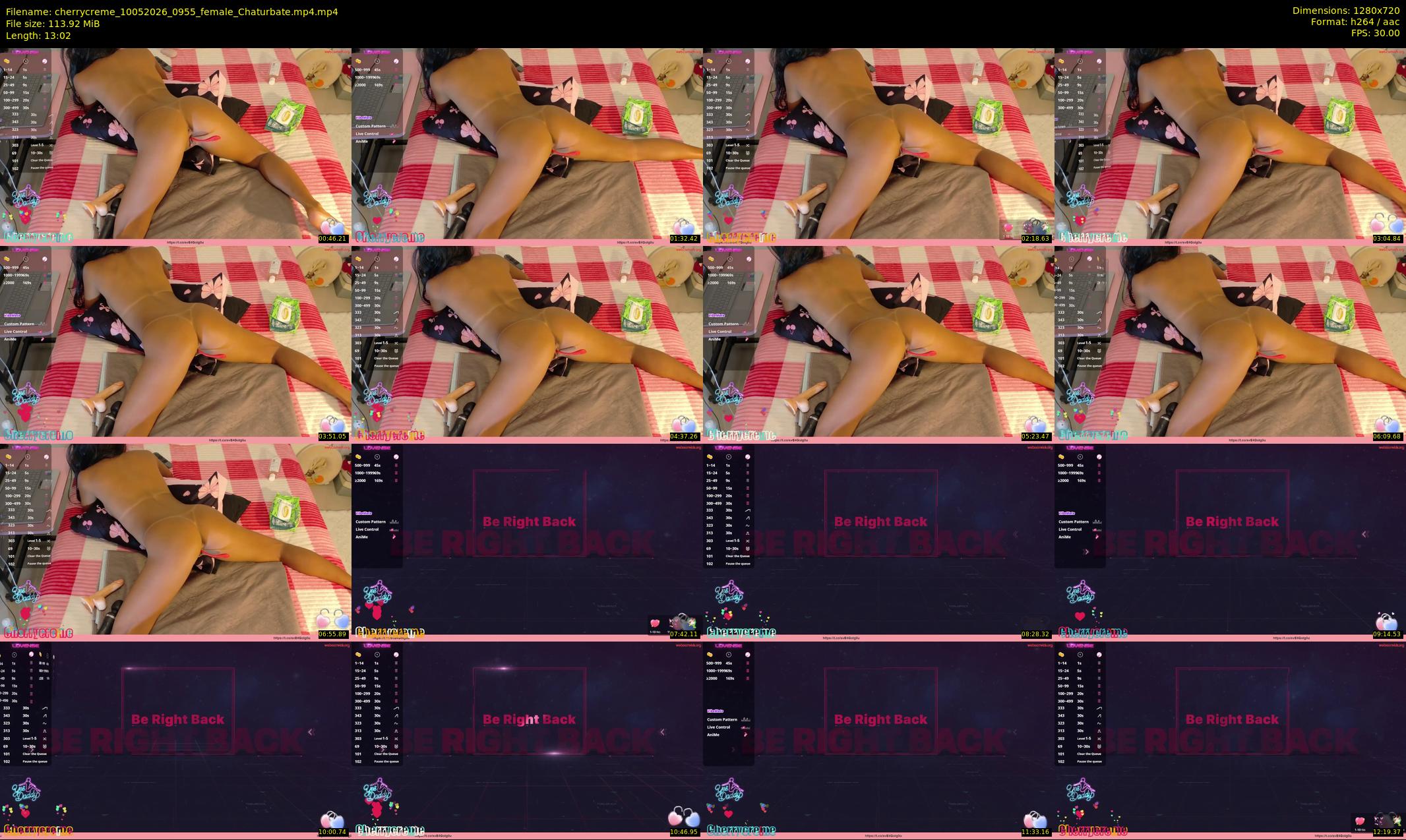 cherrycreme — 14 minute Chaturbate female cam show recording, 720p, May 10, 2026