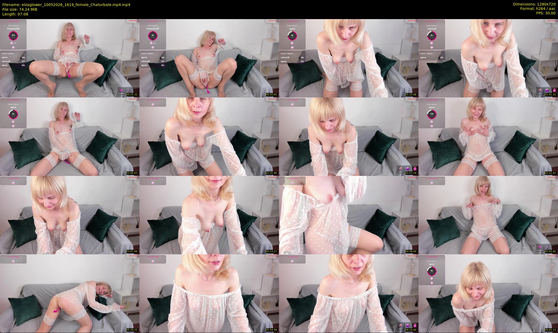 elzaglower — 8 minute Chaturbate female cam show recording, 720p, May 10, 2026