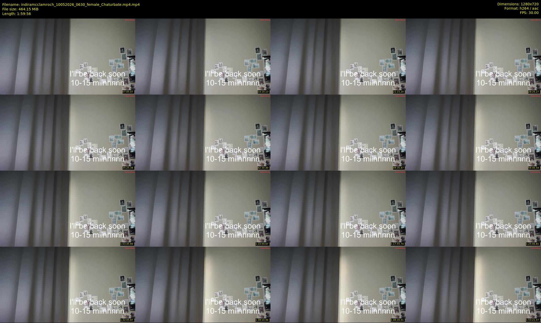 indiramcclamroch — 120 minute Chaturbate female cam show recording, 720p, May 10, 2026