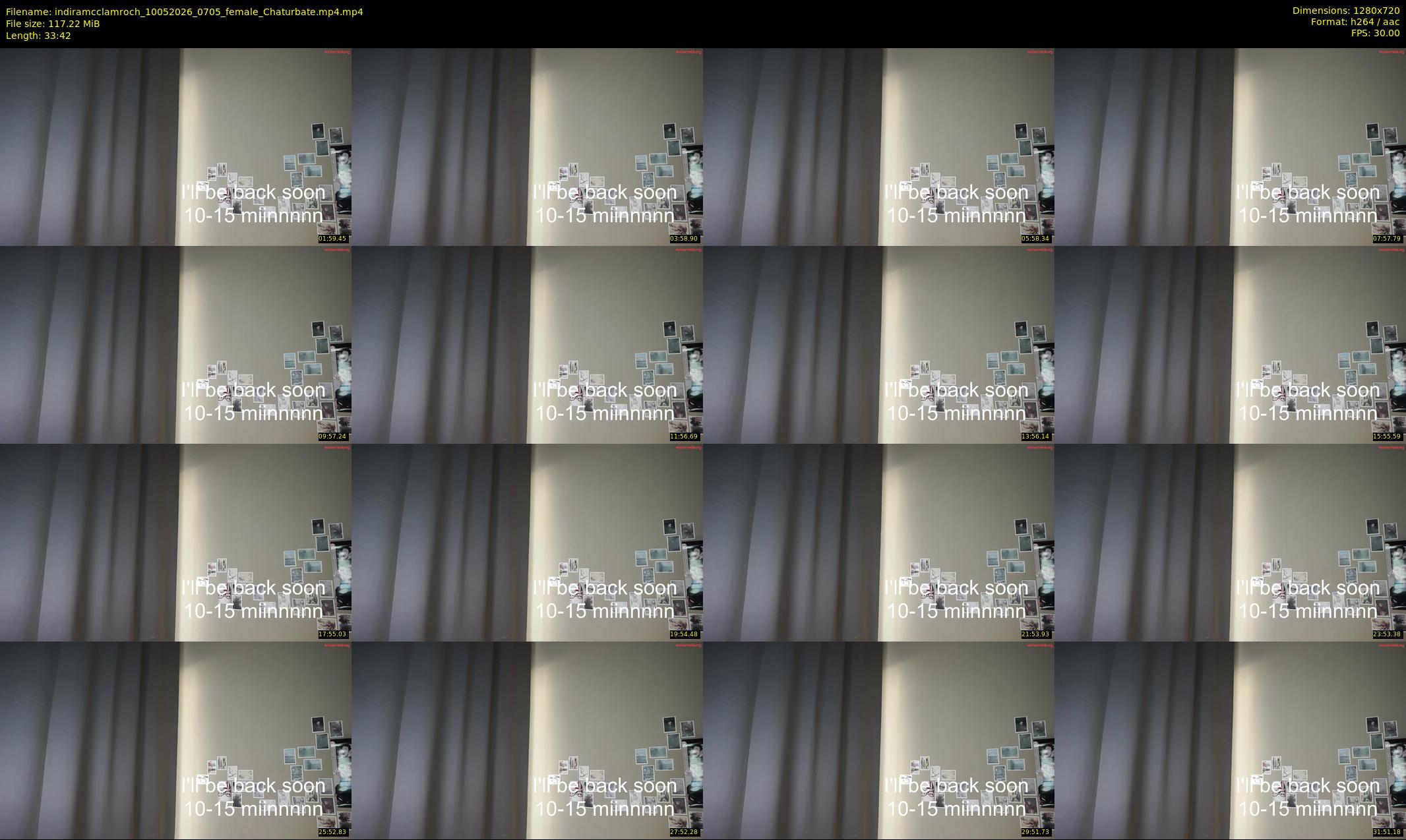 indiramcclamroch — 34 minute Chaturbate female cam show recording, 720p, May 10, 2026