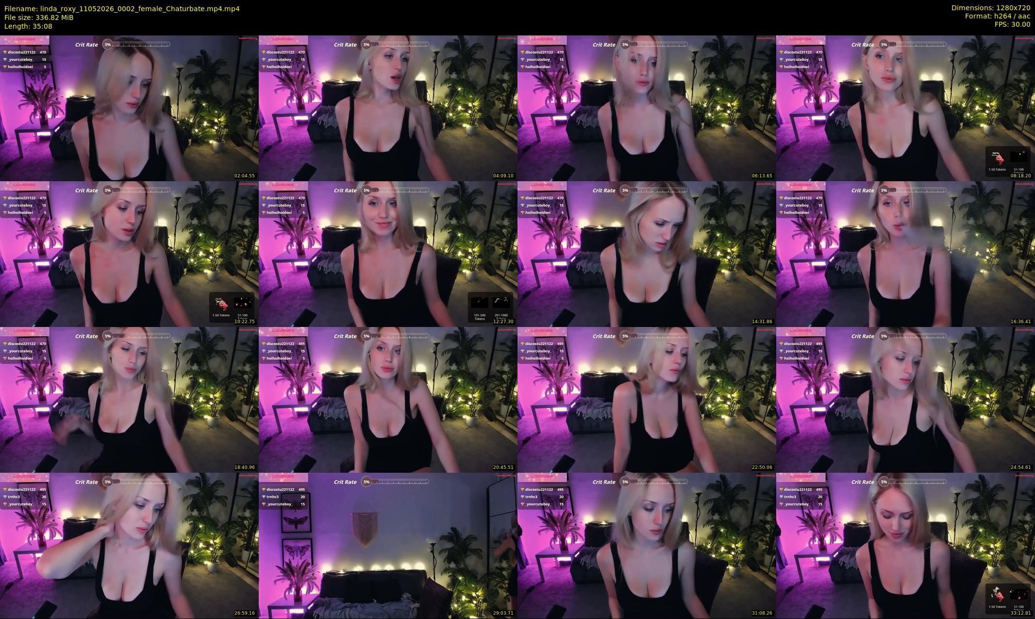 linda_roxy — 36 minute Chaturbate female cam show recording, 720p, May 11, 2026