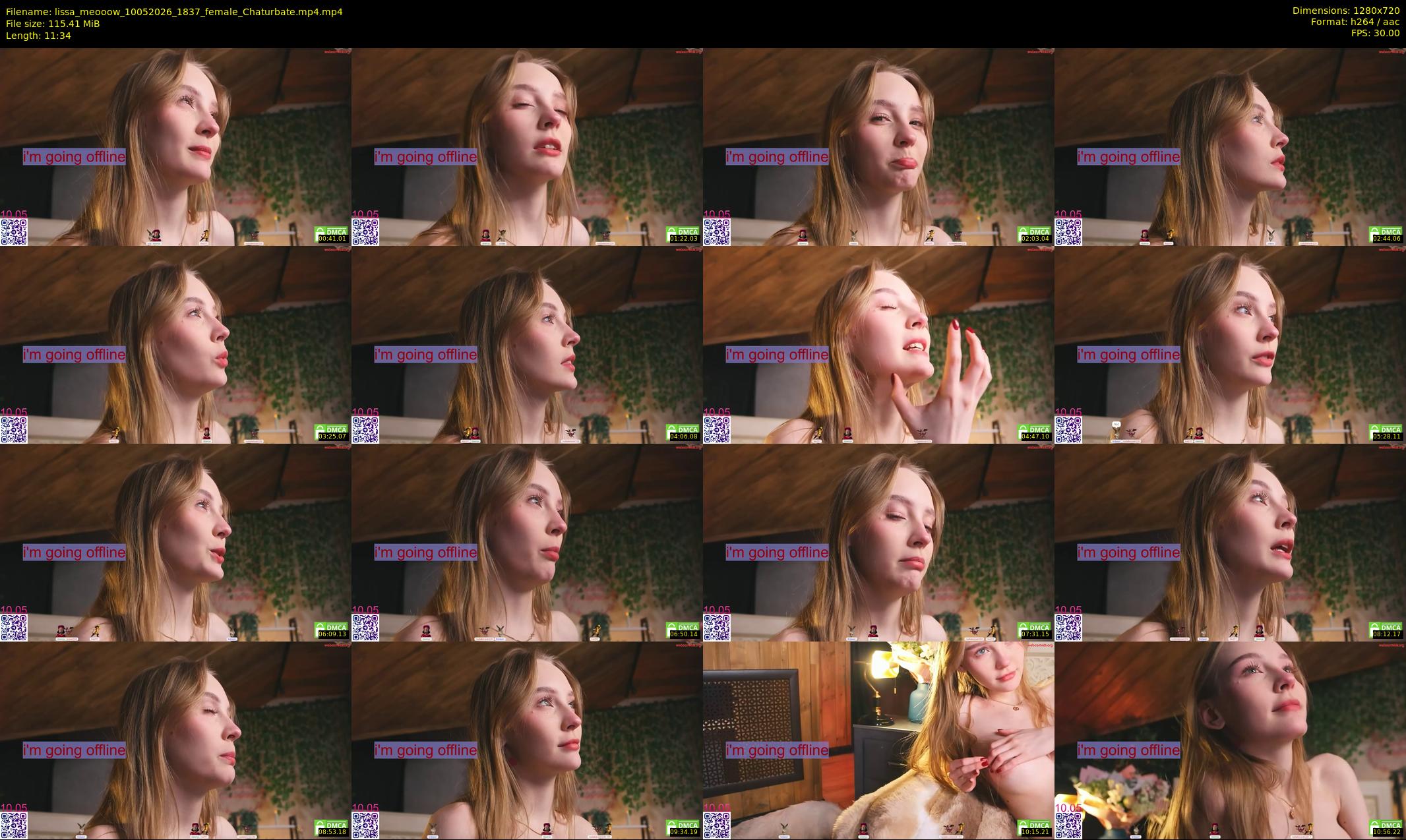 lissa_meooow — 12 minute Chaturbate female cam show recording, 720p, May 10, 2026