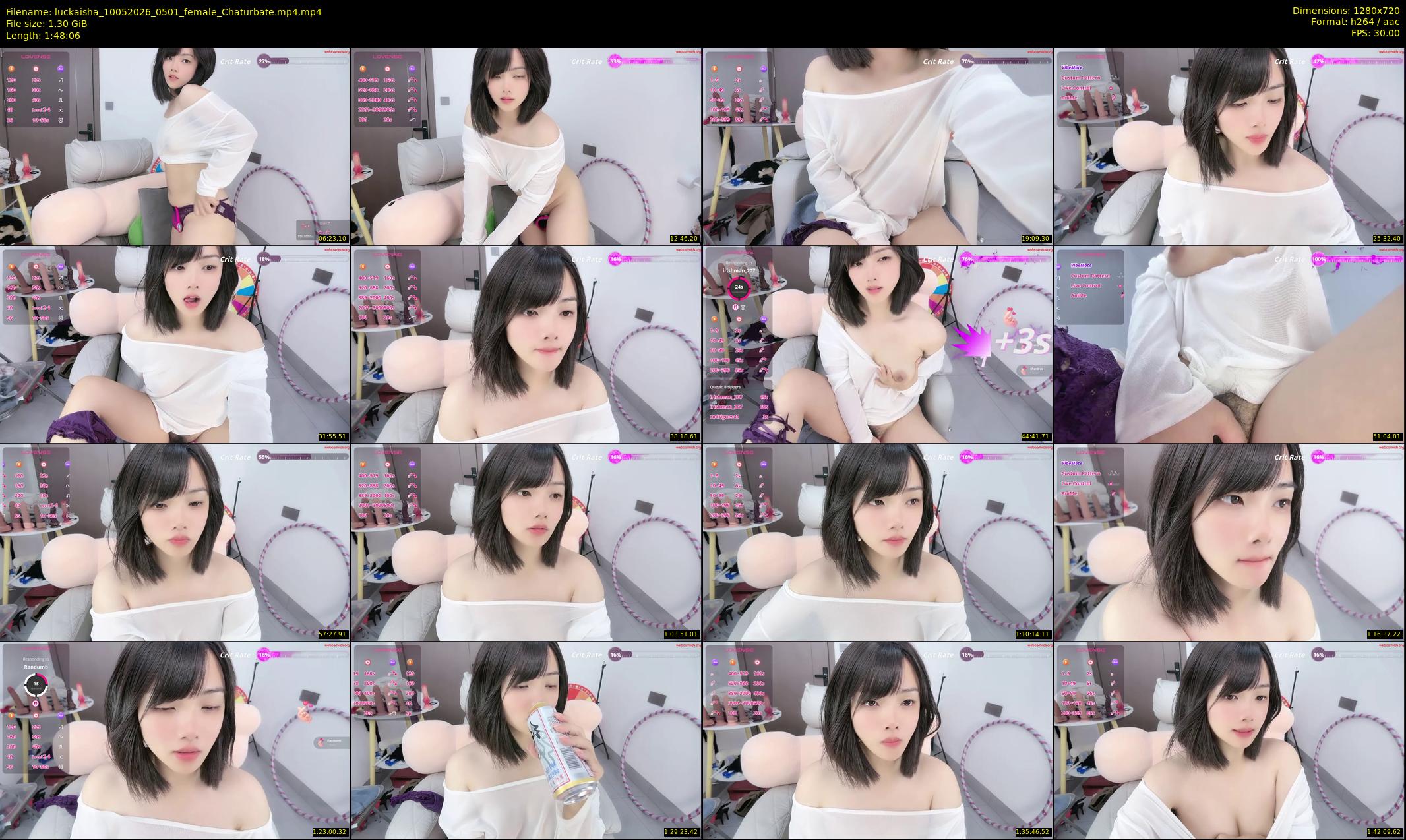 luckaisha — 109 minute Chaturbate female cam show recording, 720p, May 10, 2026