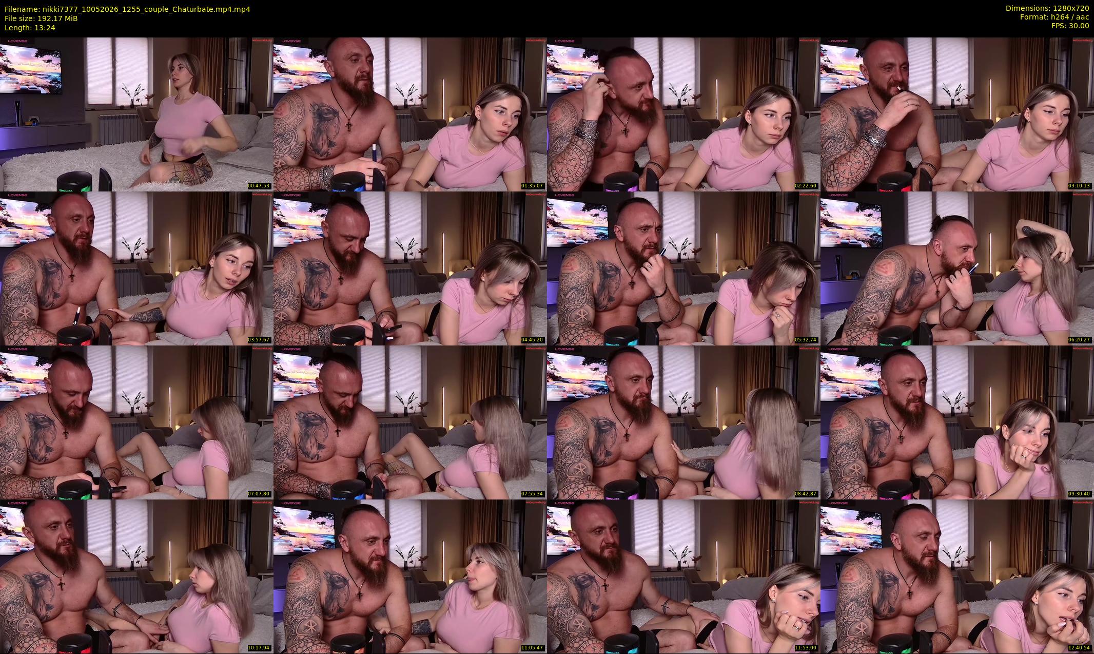 nikki7377 — 14 minute Chaturbate couple cam show recording, 720p, May 10, 2026