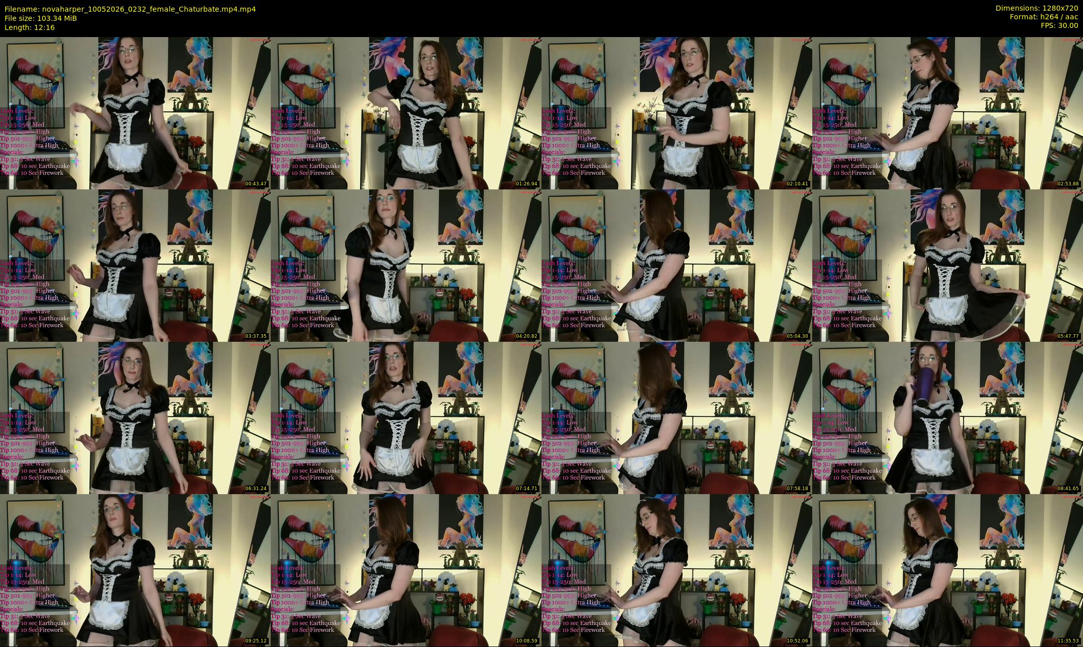 novaharper — 13 minute Chaturbate female cam show recording, 720p, May 10, 2026