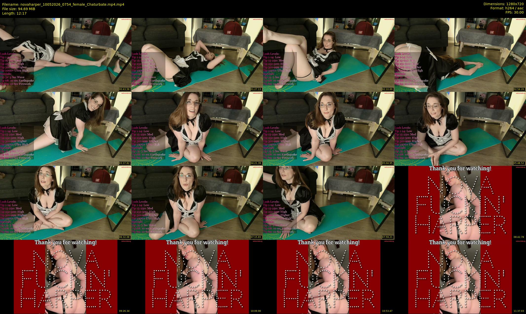novaharper — 13 minute Chaturbate female cam show recording, 720p, May 10, 2026