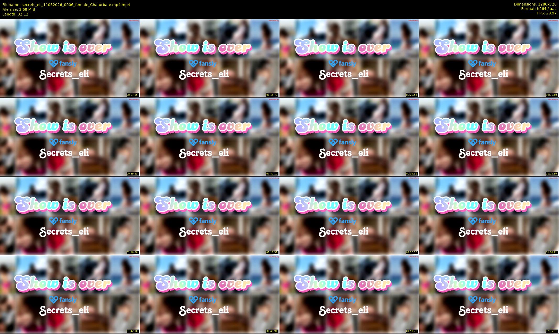 secrets_eli — 3 minute Chaturbate female cam show recording, 720p, May 11, 2026