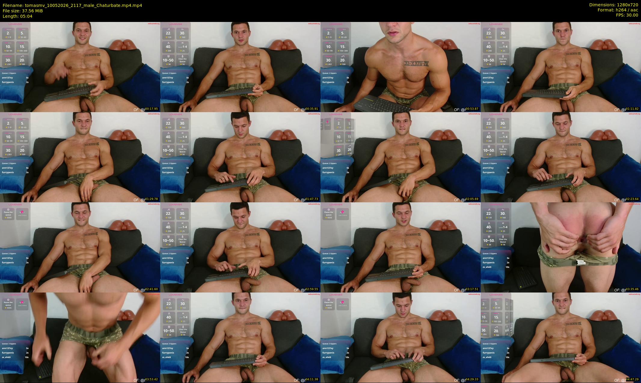 tomasmv — 6 minute Chaturbate male cam show recording, 720p, May 10, 2026