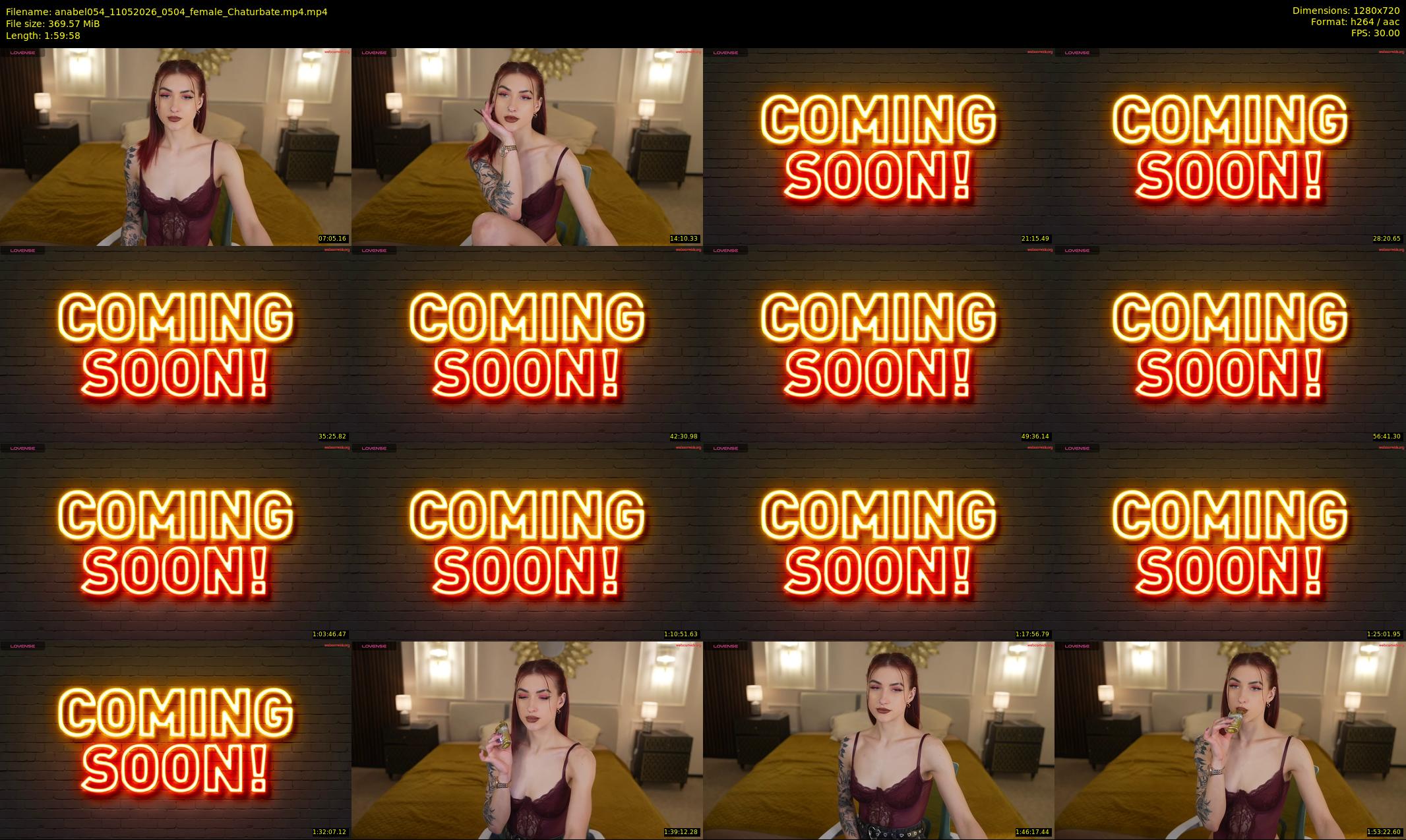 anabel054 — 120 minute Chaturbate female cam show recording, 720p, May 11, 2026
