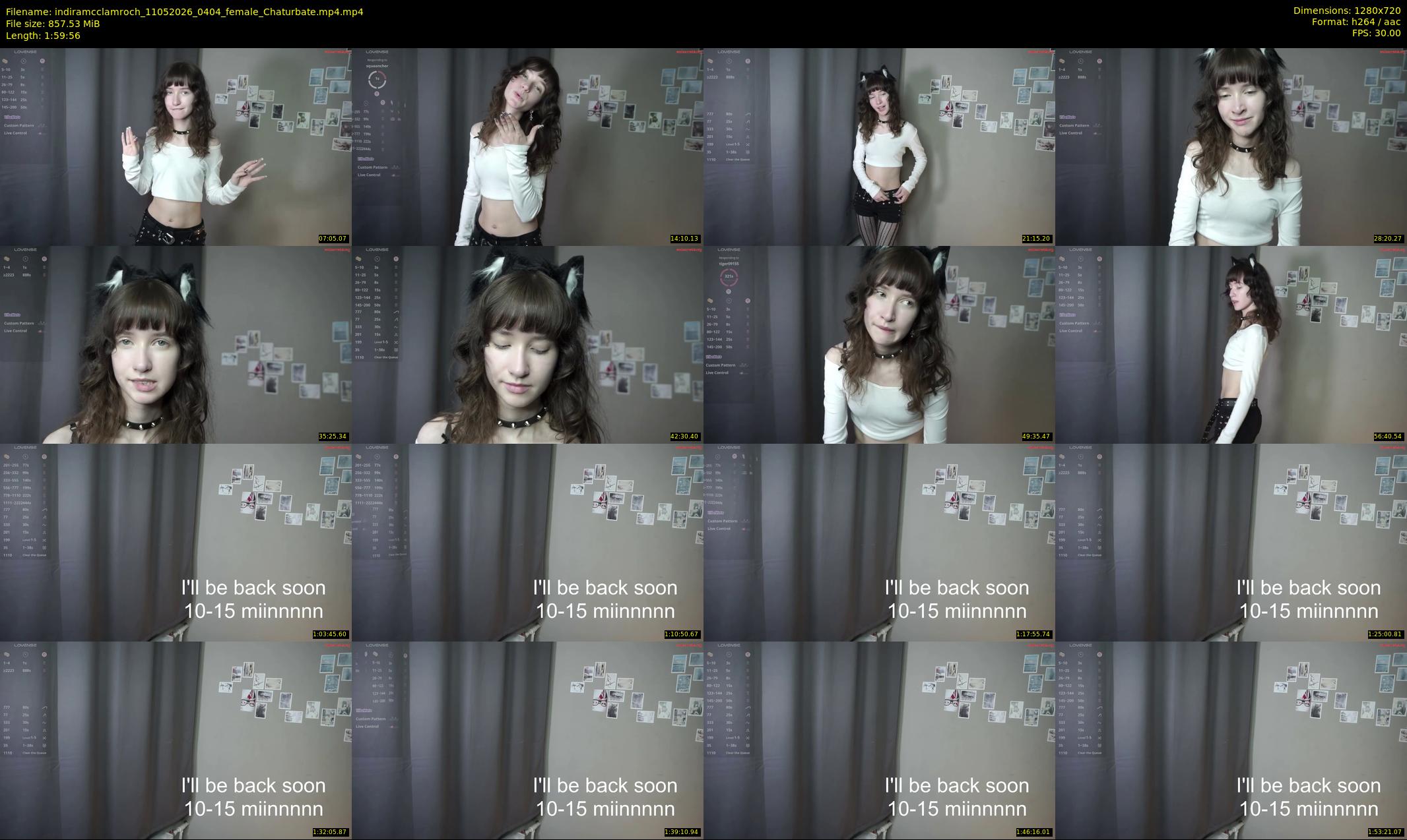 indiramcclamroch — 120 minute Chaturbate female cam show recording, 720p, May 11, 2026